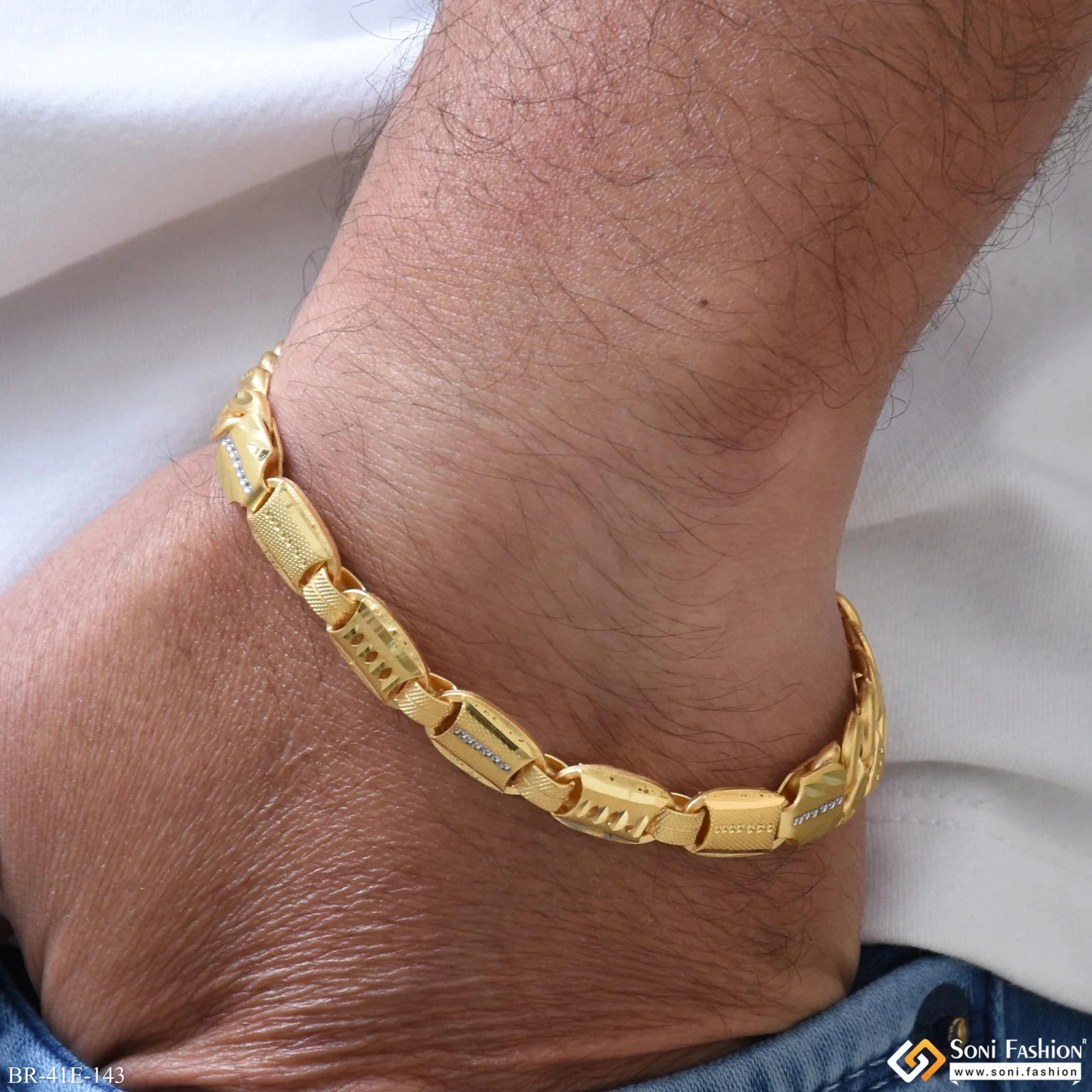 1 Gram Gold Plated 2 In 1 Pokal Bracelet for Men - Style E143 - Image 2