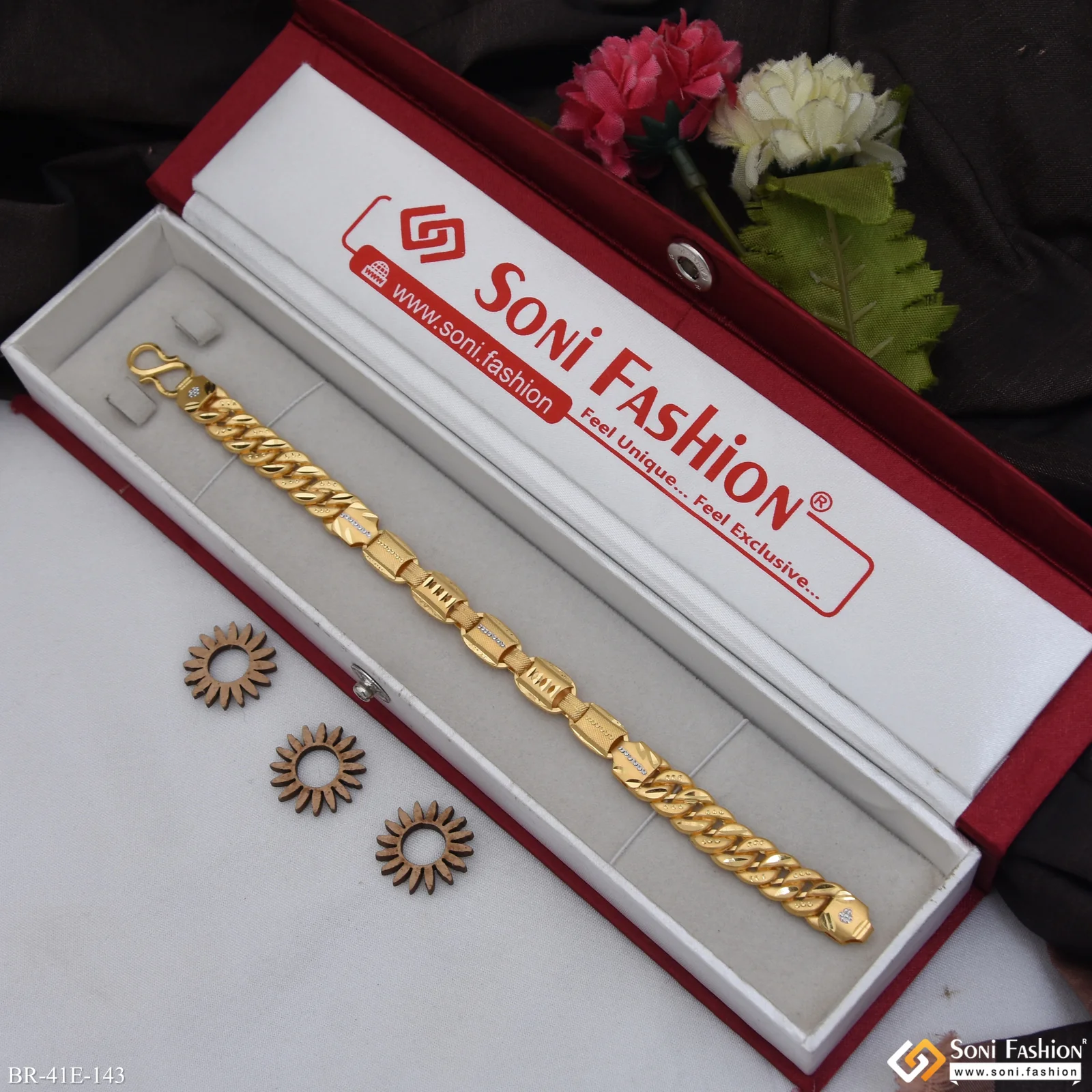 1 Gram Gold Plated 2 In 1 Pokal Bracelet for Men - Style E143 - Image 3