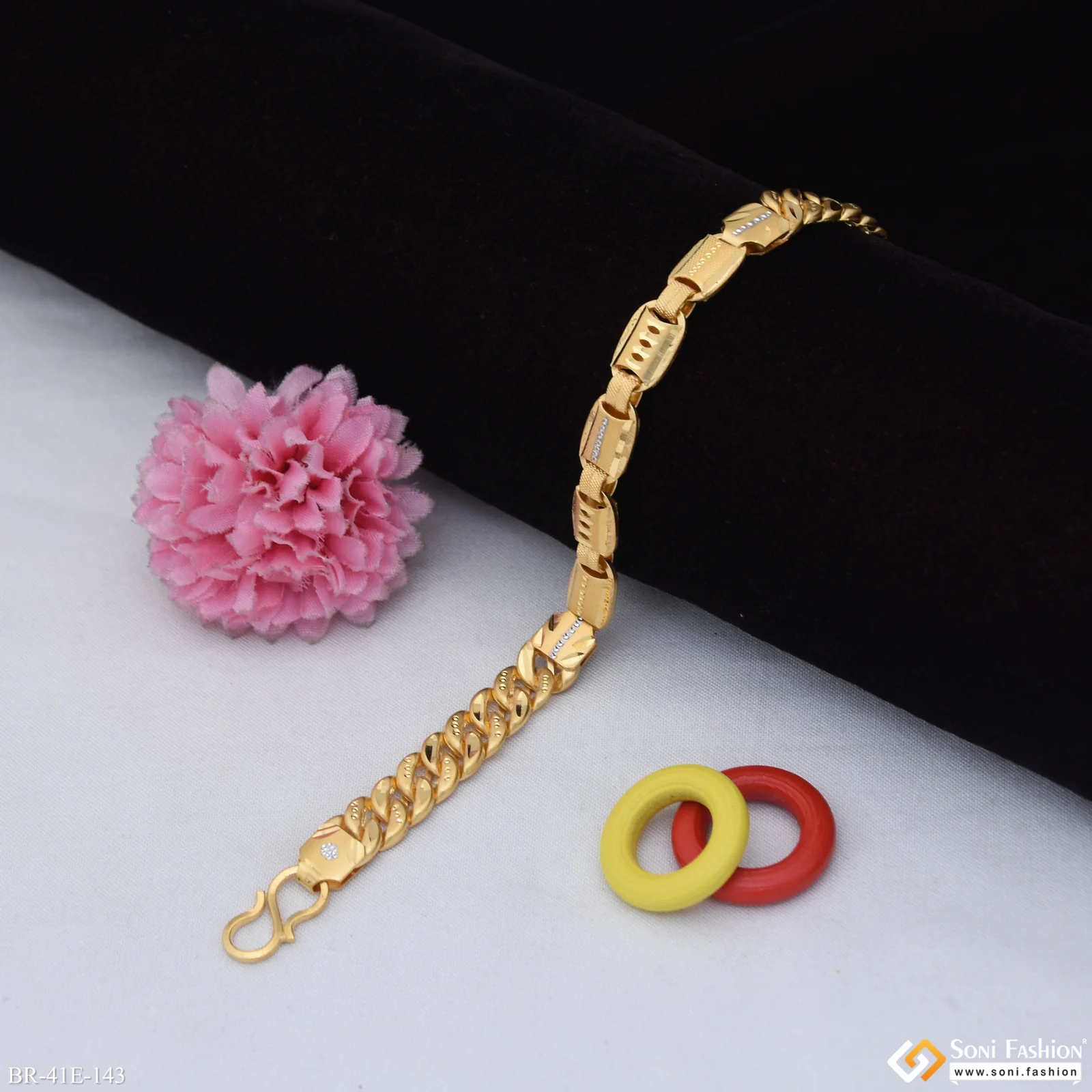 1 Gram Gold Plated 2 In 1 Pokal Bracelet for Men - Style E143 - Image 4