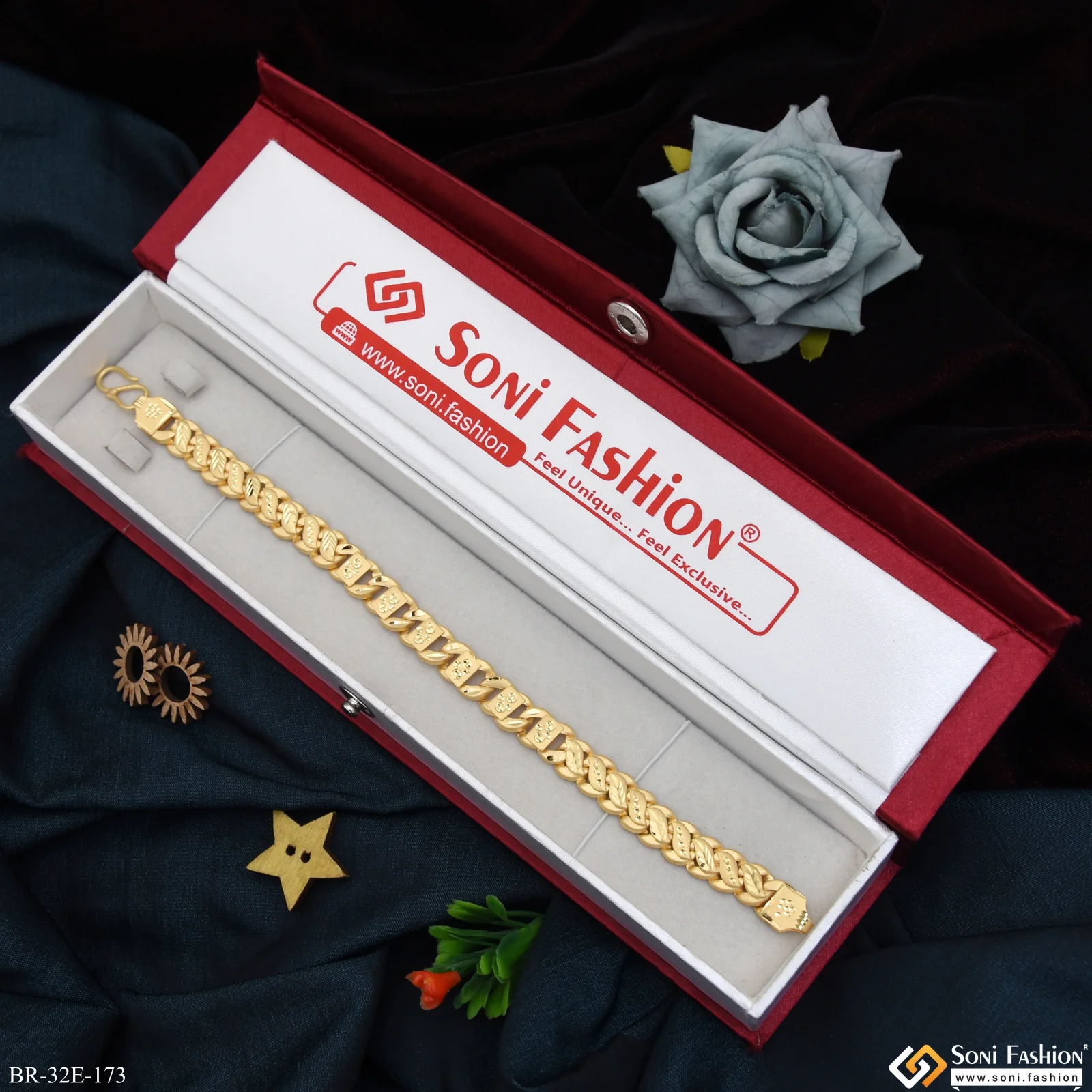 1 Gram Gold Plated 2 In 1 Pokal Bracelet for Men - Style E173 - Image 2