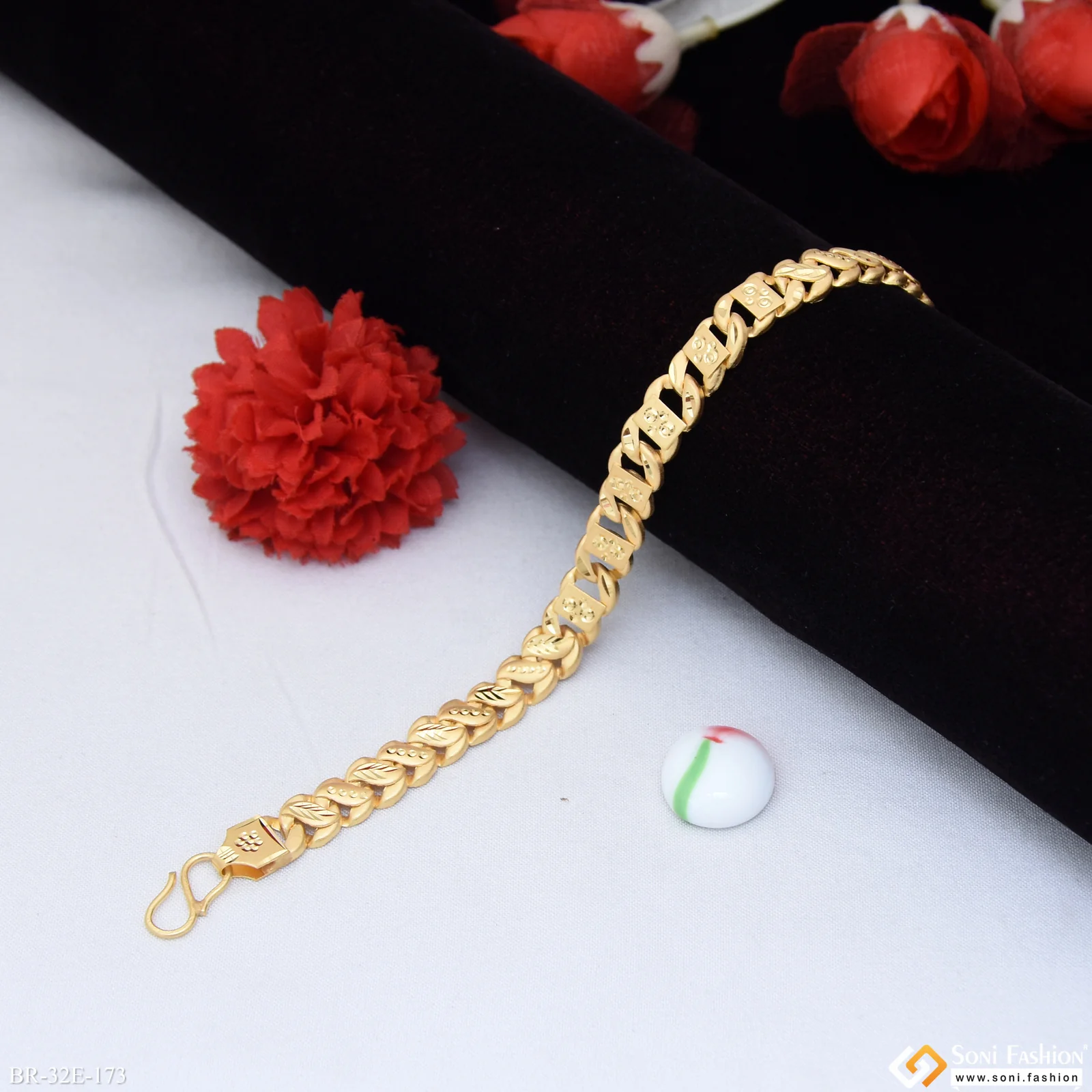 1 Gram Gold Plated 2 In 1 Pokal Bracelet for Men - Style E173 - Image 3