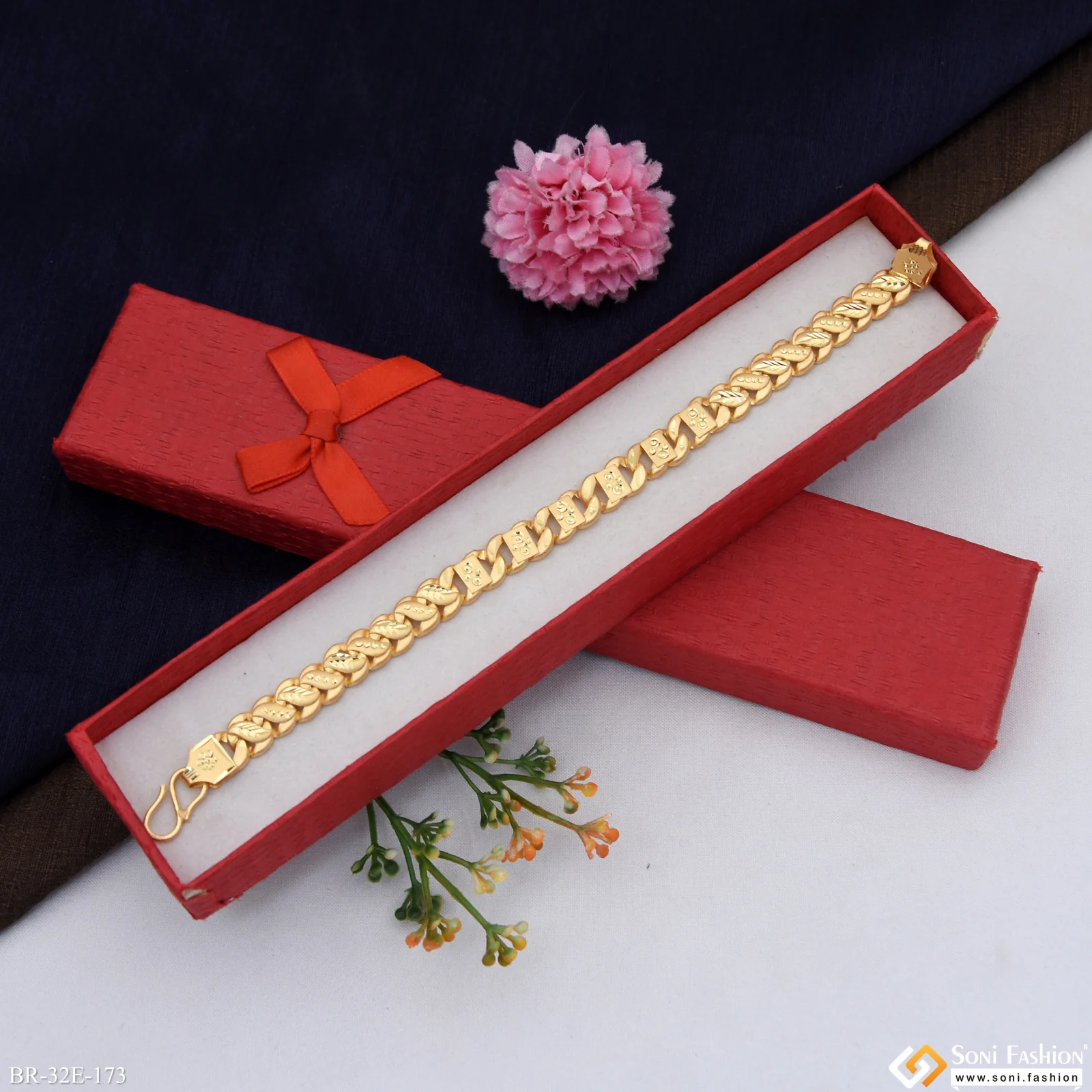 1 Gram Gold Plated 2 In 1 Pokal Bracelet for Men - Style E173 - Image 4