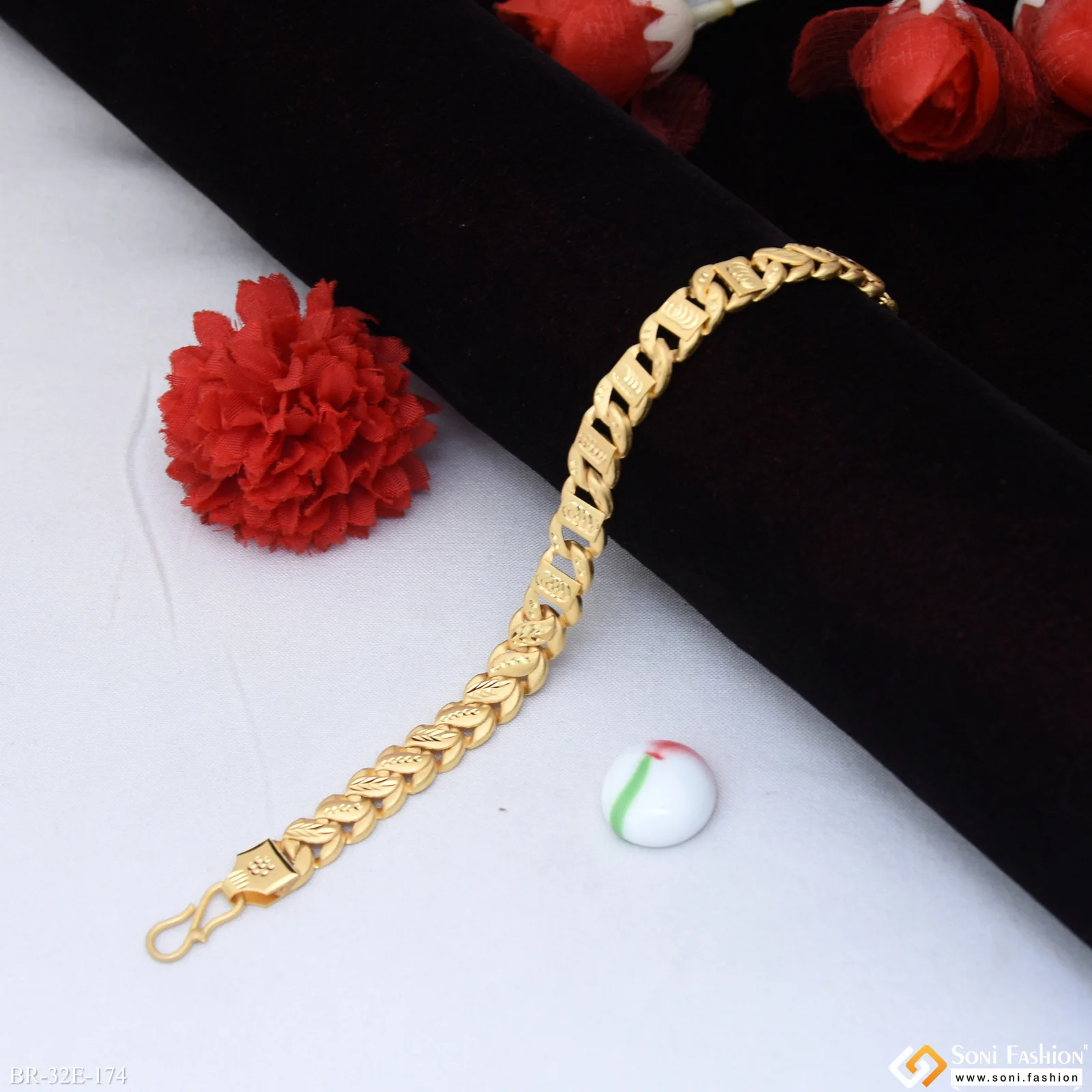 1 Gram Gold Plated 2 In 1 Pokal Bracelet for Men - Style E174 - Image 3