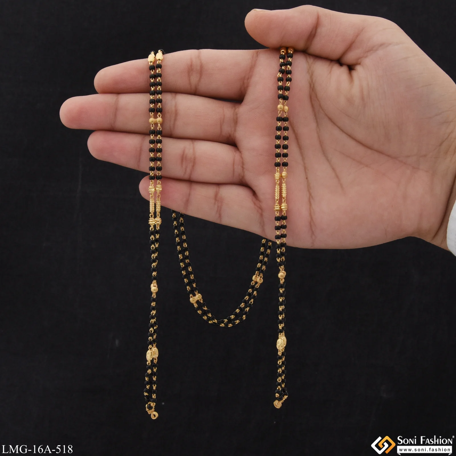 1 Gram Gold Plated 2 Line Casual Design Mangalsutra Dori for Women - Style A518 - Image 2