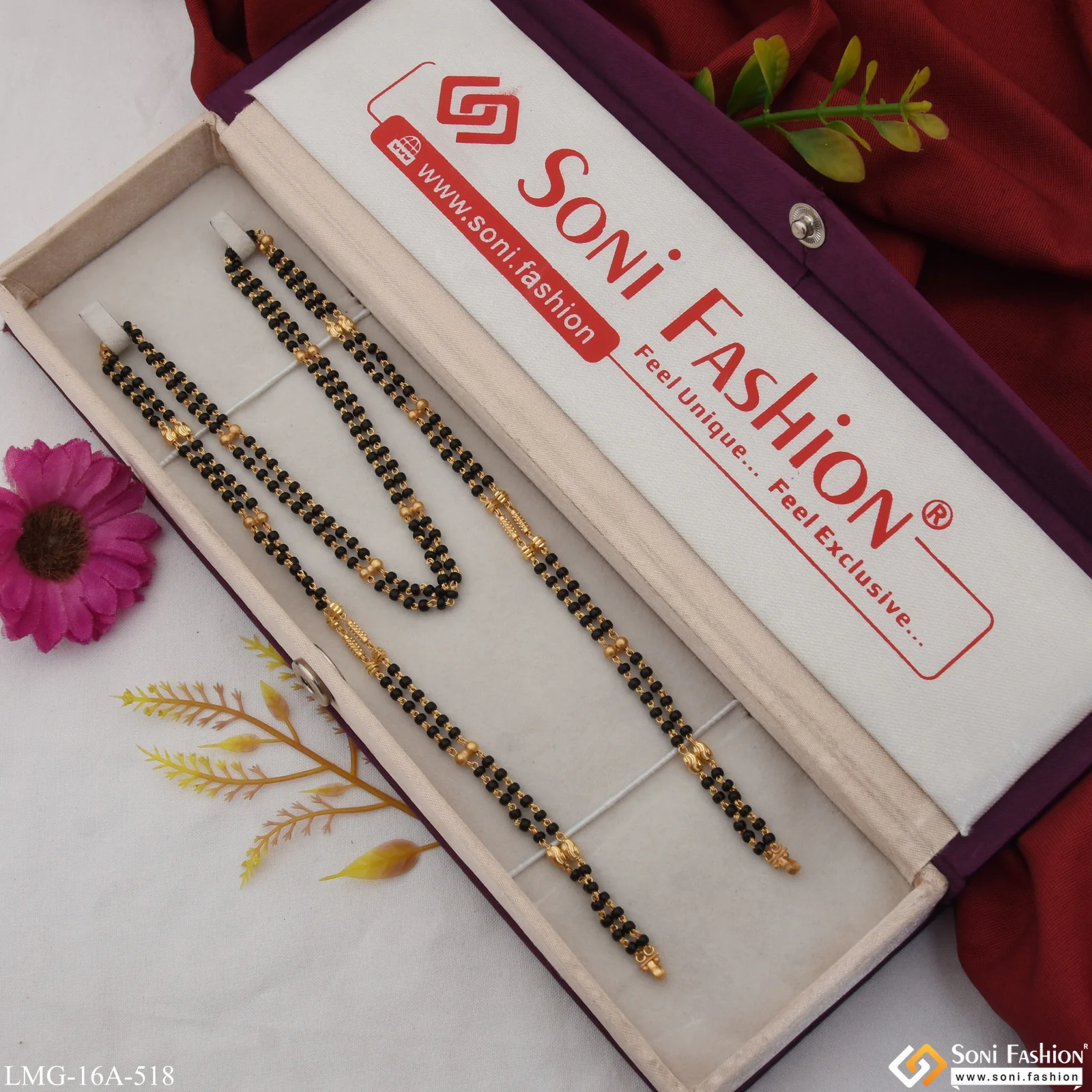 1 Gram Gold Plated 2 Line Casual Design Mangalsutra Dori for Women - Style A518 - Image 3