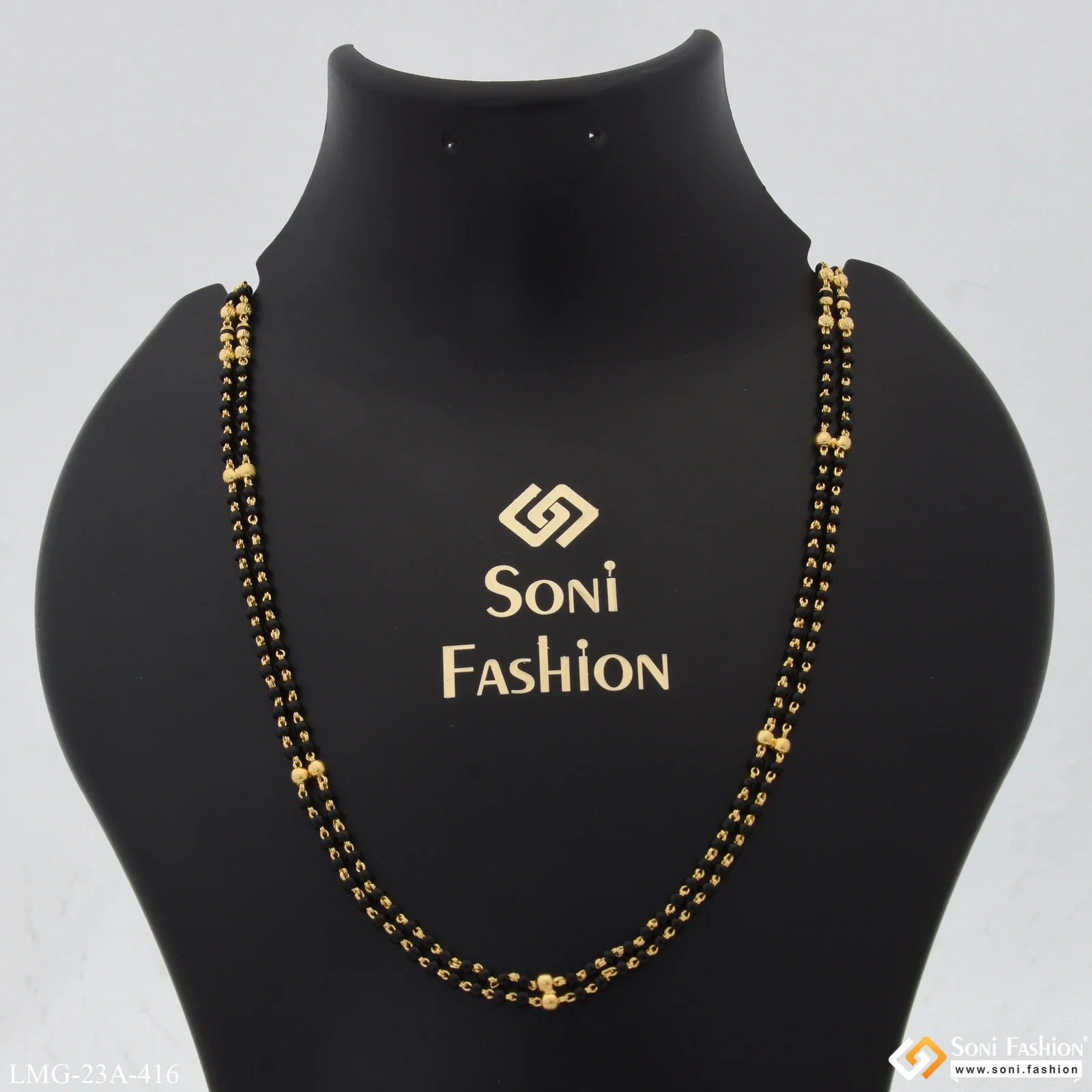 1 Gram Gold Plated 2 Line Charming Design Mangalsutra Dori for Women - Style A416 - Image 4