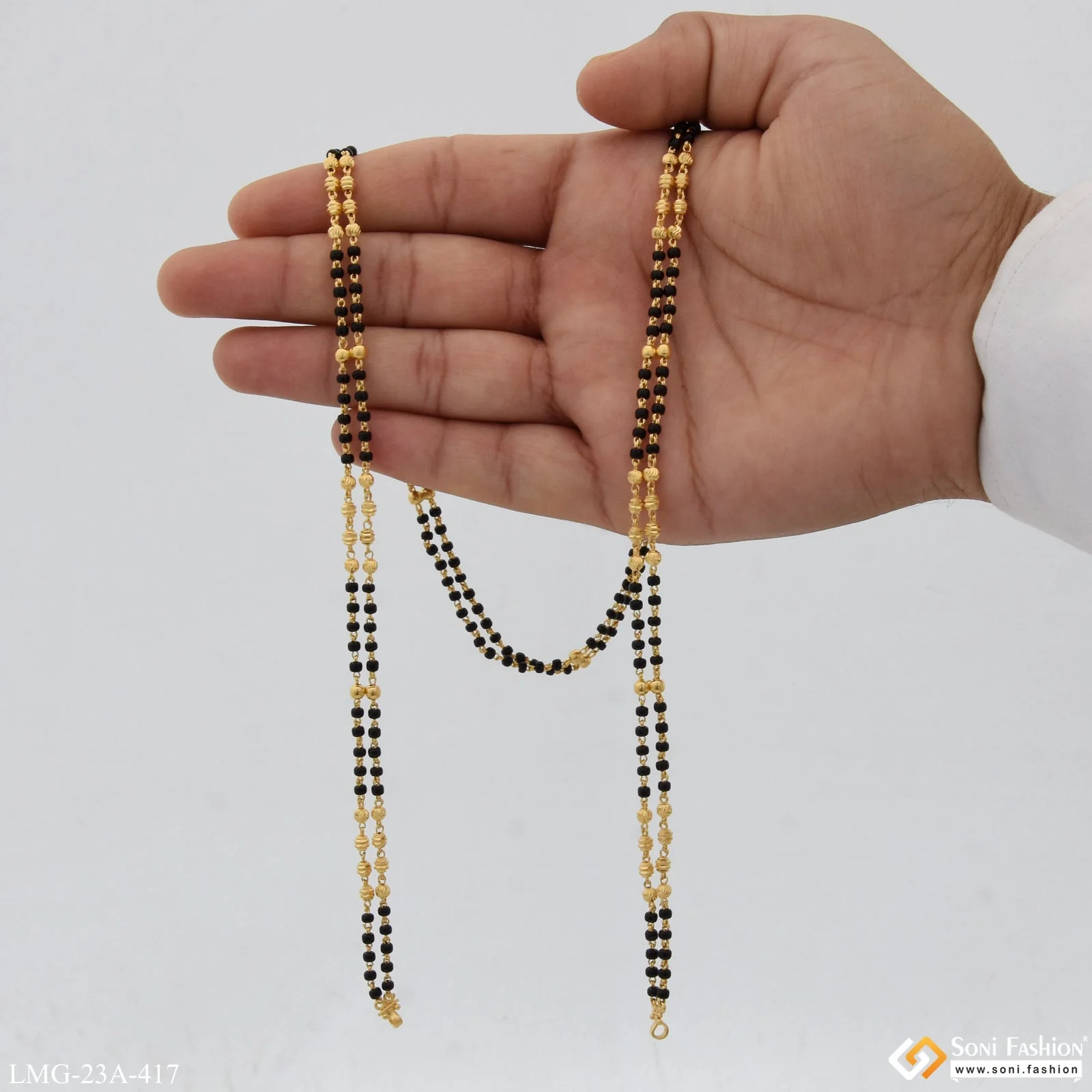 1 Gram Gold Plated 2 Line Cool Design Mangalsutra Dori for Women - Style A417 - Image 3
