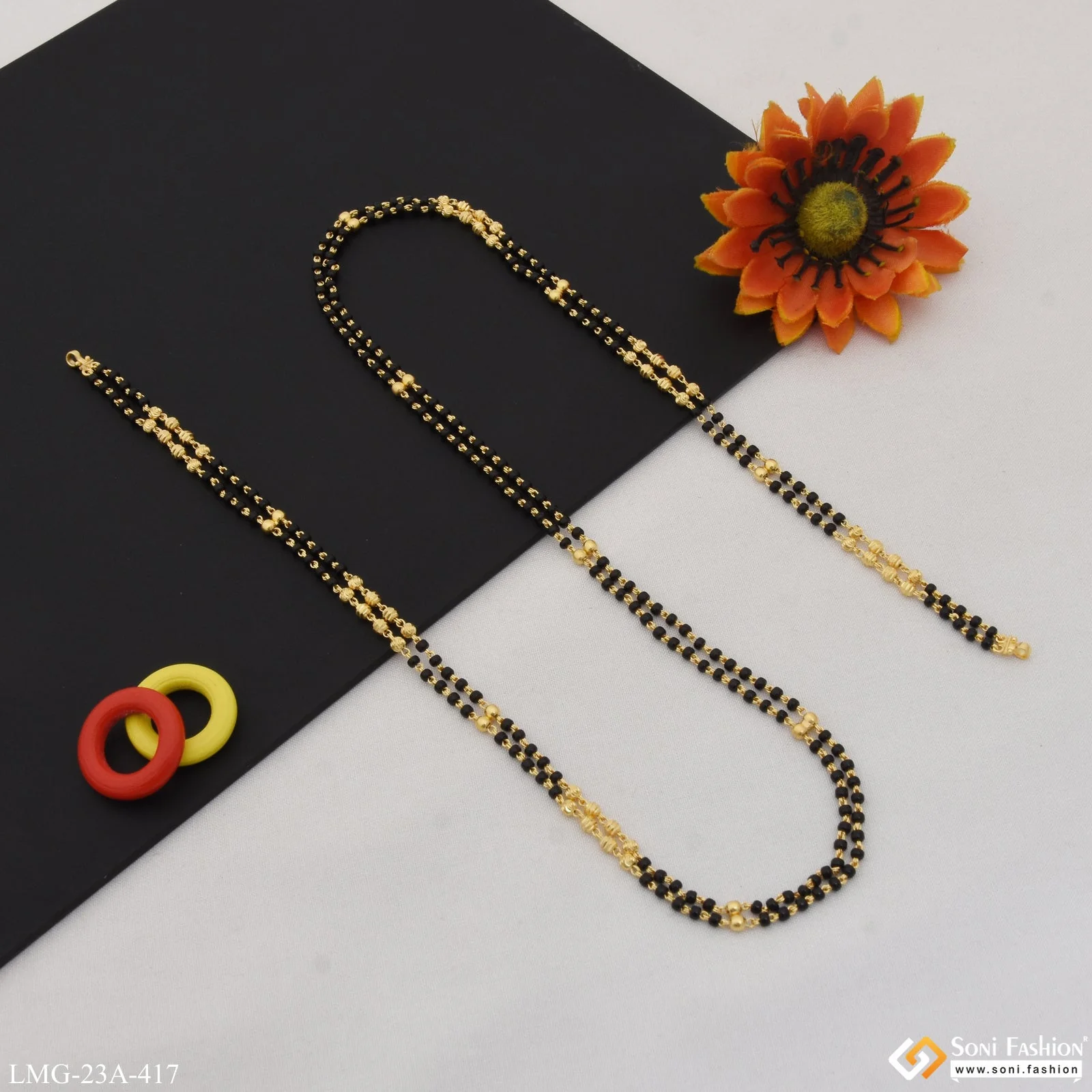 1 Gram Gold Plated 2 Line Cool Design Mangalsutra Dori for Women - Style A417 - Image 5