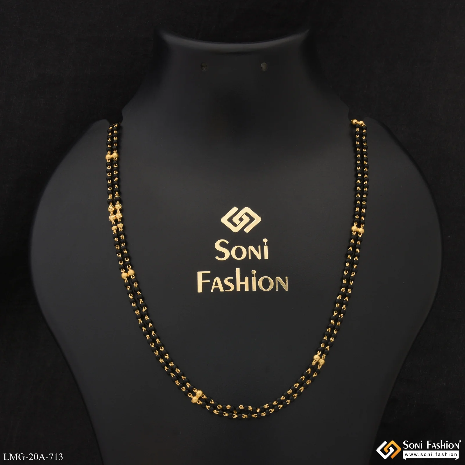 1 Gram Gold Plated 2 Line Fashionable Mangalsutra Dori for Women - Style A713 - Image 5