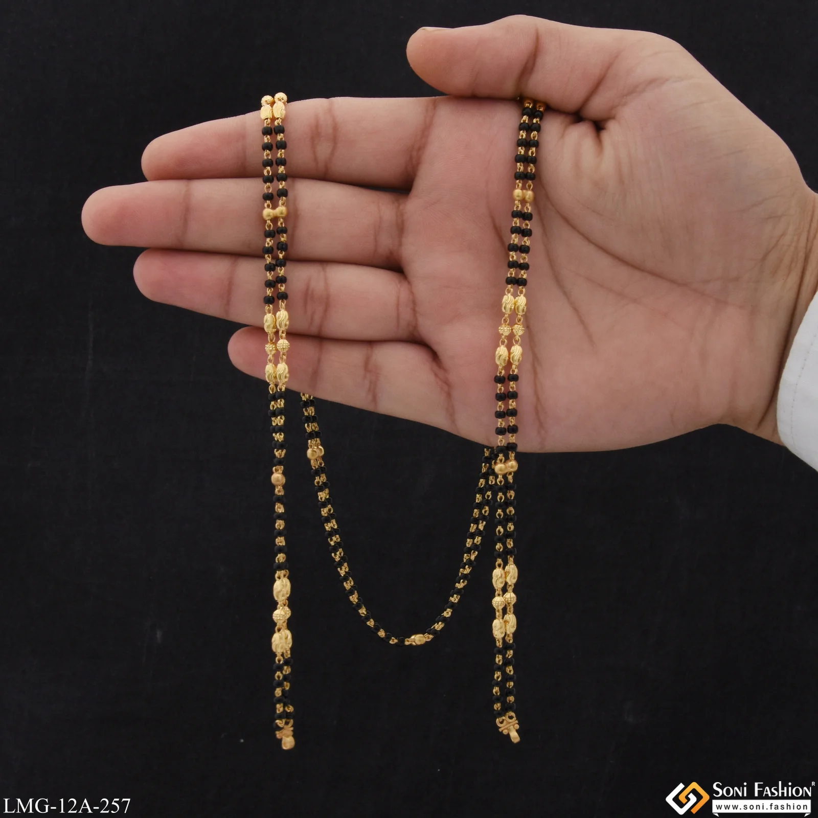 1 Gram Gold Plated 2 Line High-class Design Mangalsutra Dori For Women - Style A257 - Image 2