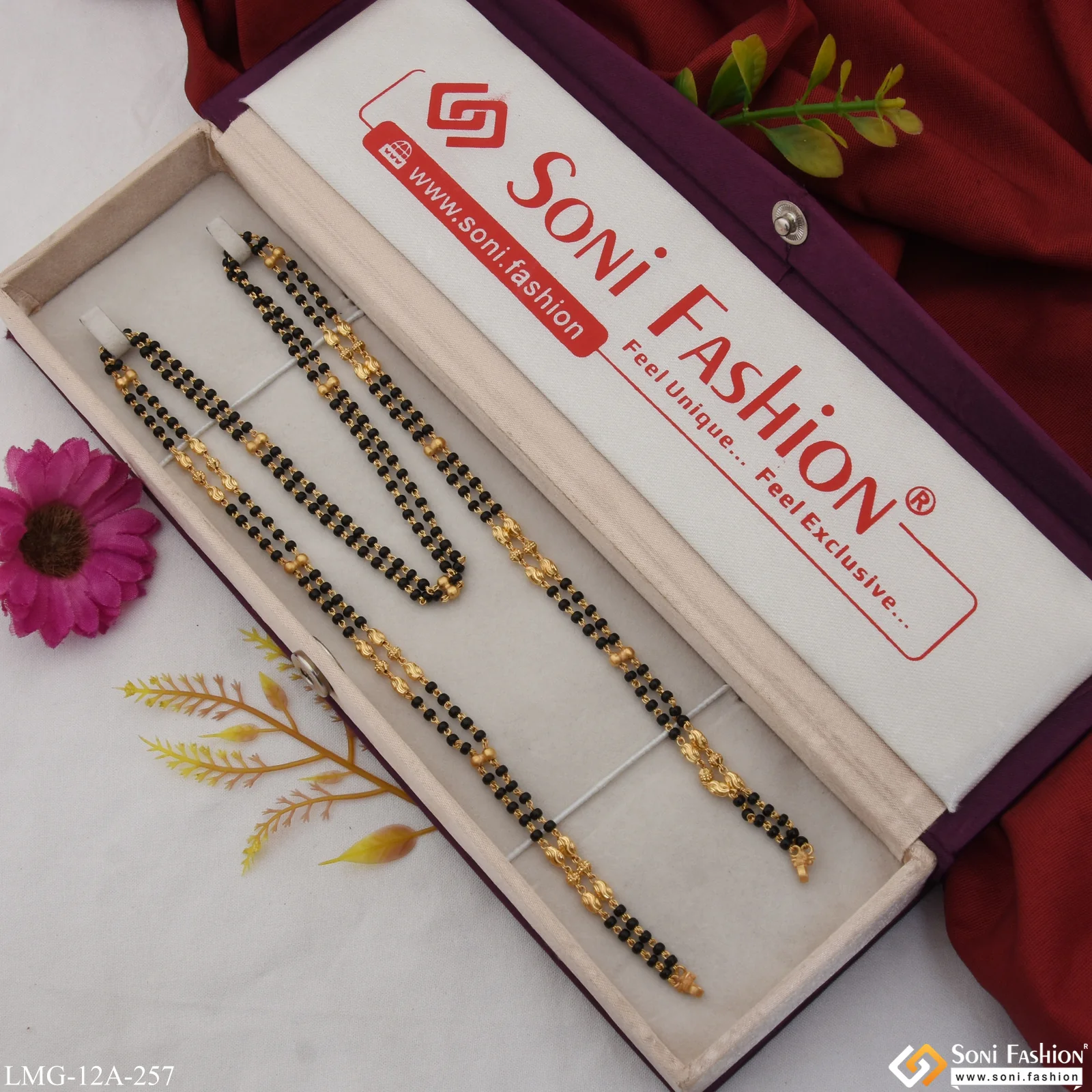 1 Gram Gold Plated 2 Line High-class Design Mangalsutra Dori For Women - Style A257 - Image 3
