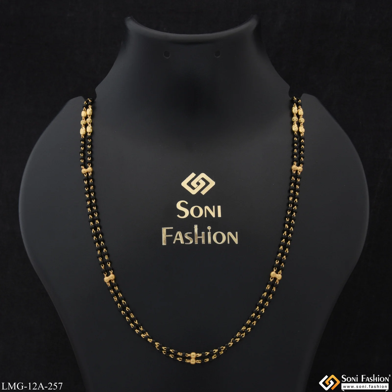 1 Gram Gold Plated 2 Line High-class Design Mangalsutra Dori For Women - Style A257 - Image 4