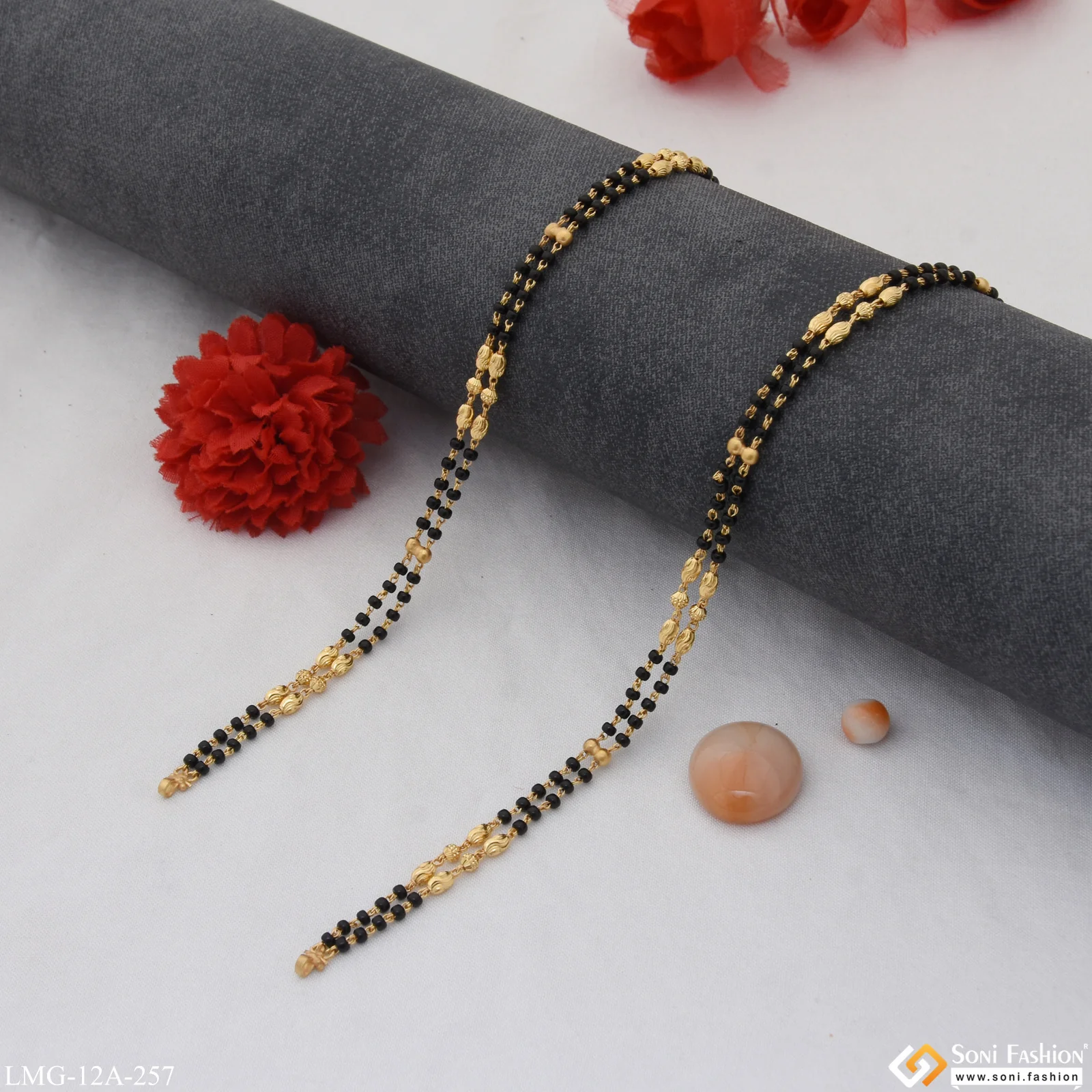 1 Gram Gold Plated 2 Line High-class Design Mangalsutra Dori For Women - Style A257 - Image 5
