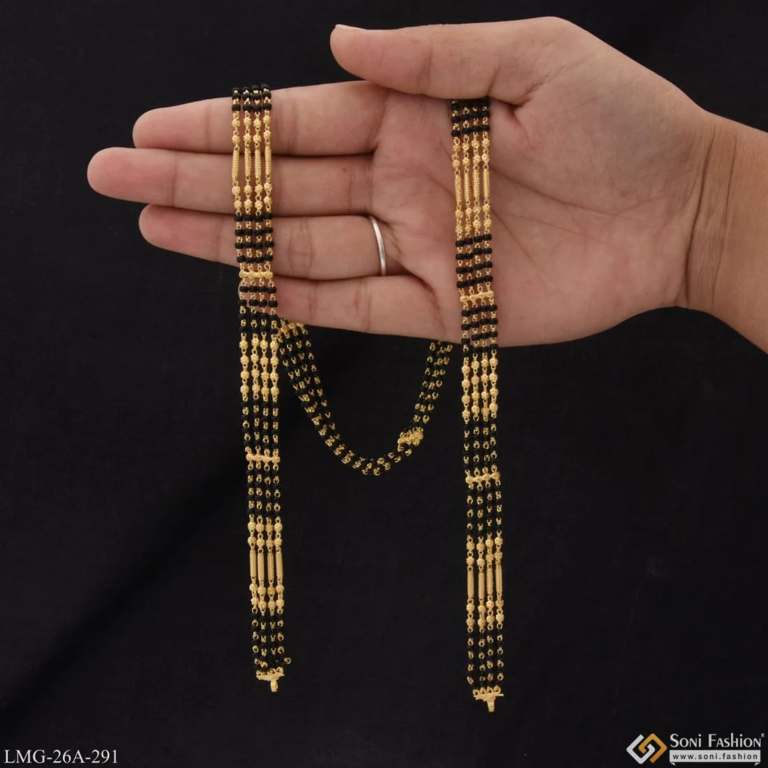 1 Gram Gold Plated 4 Line Beautiful Design Mangalsutra Dori for Women - Style A291 - Image 2