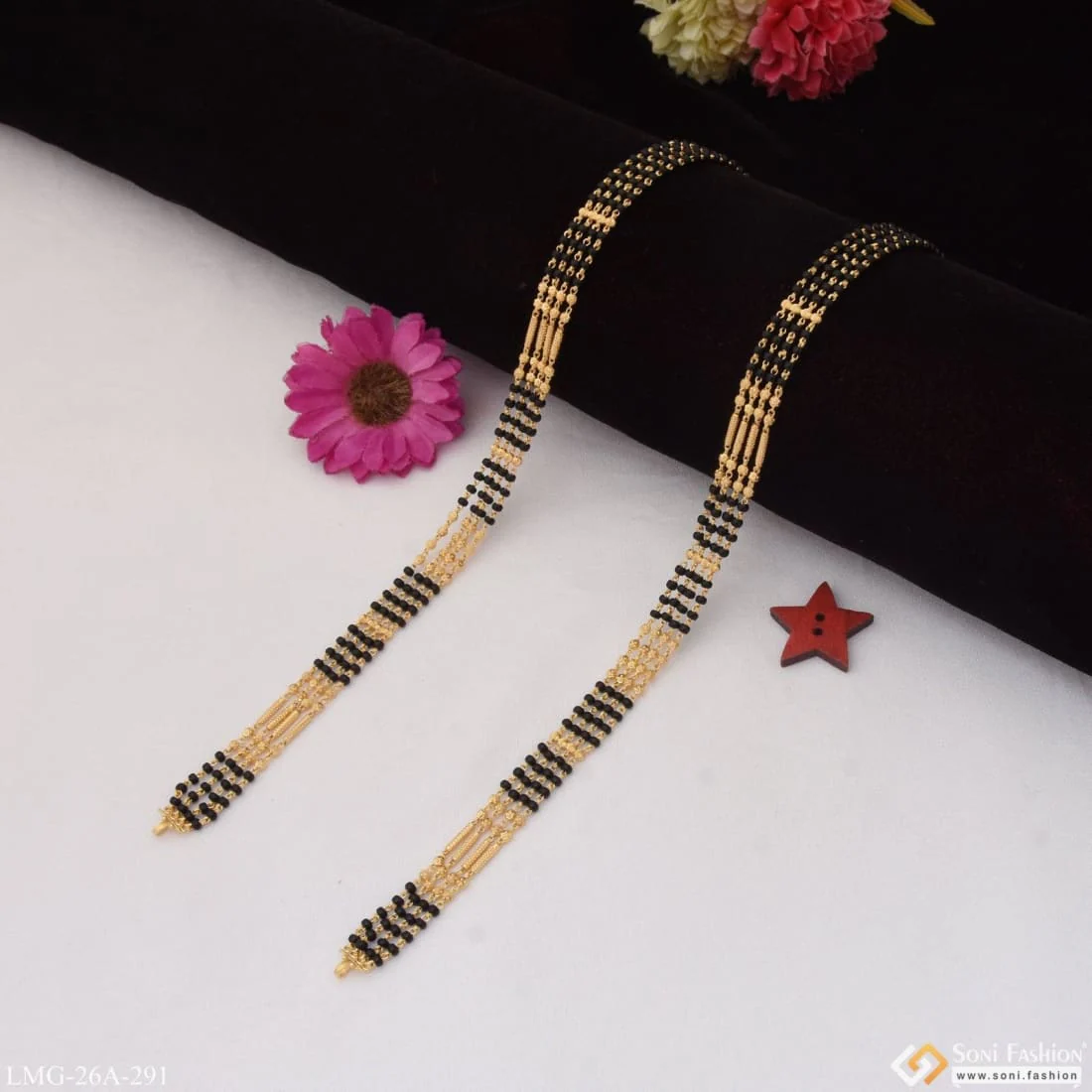 1 Gram Gold Plated 4 Line Beautiful Design Mangalsutra Dori for Women - Style A291 - Image 4
