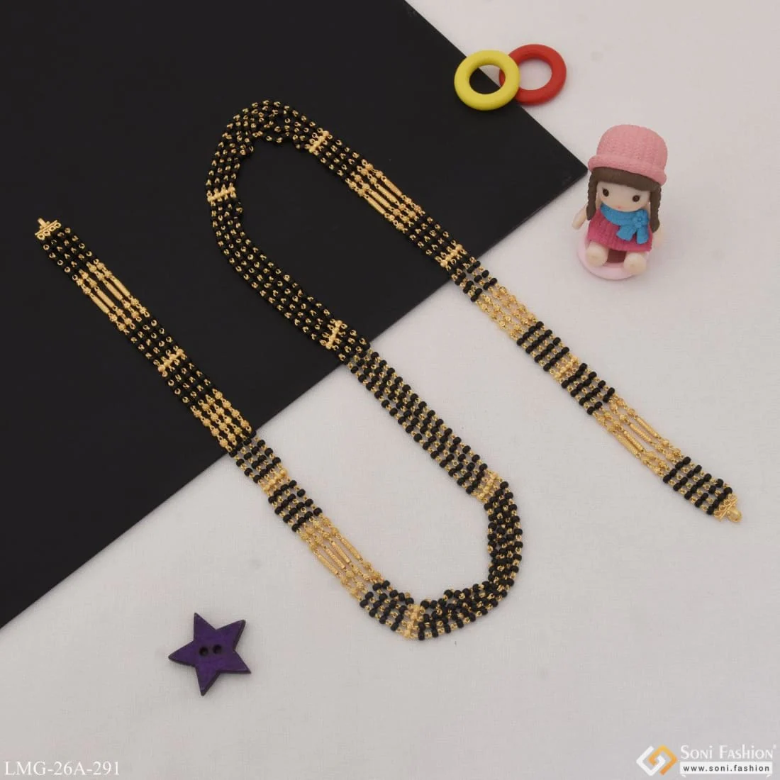 1 Gram Gold Plated 4 Line Beautiful Design Mangalsutra Dori for Women - Style A291 - Image 5