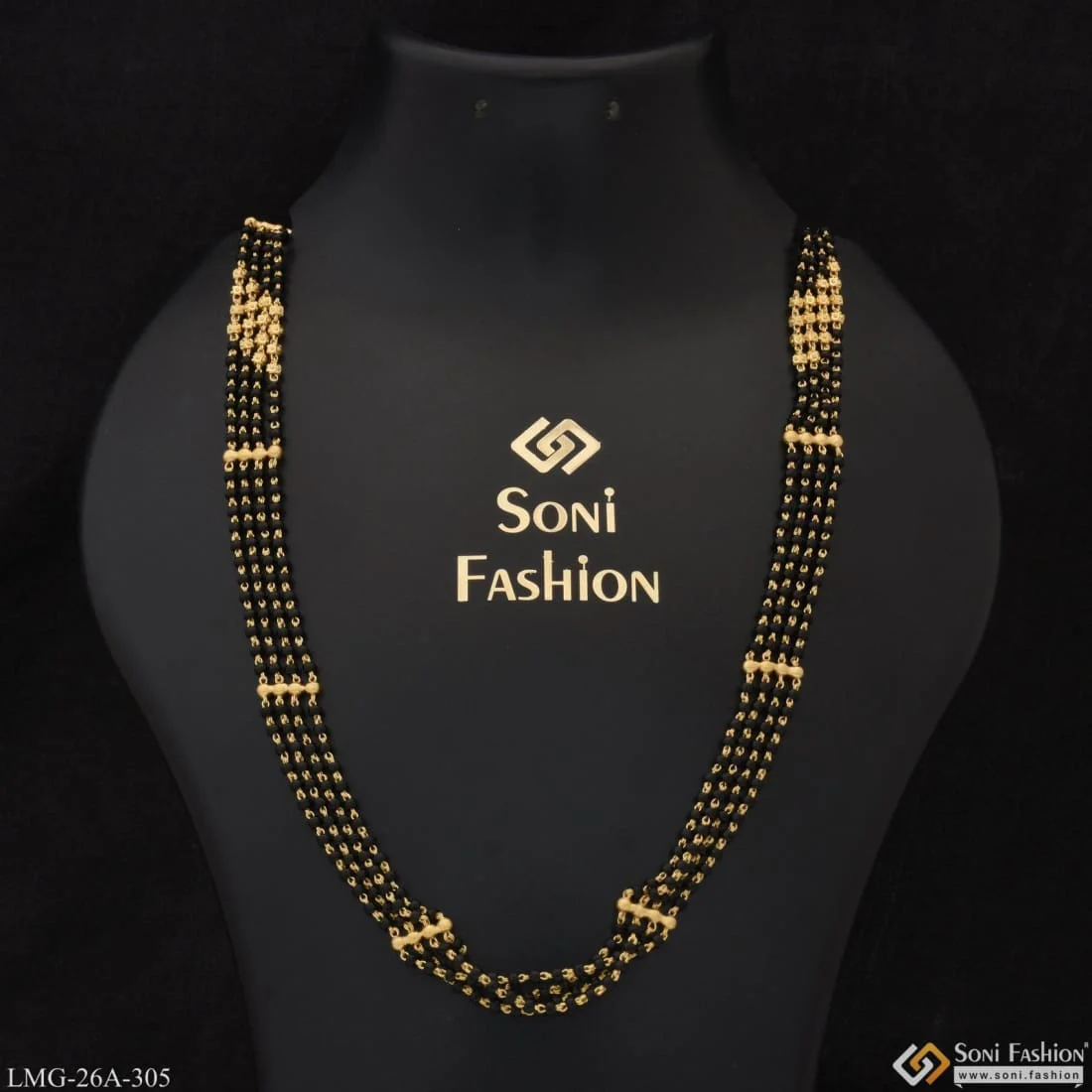 1 Gram Gold Plated 4 Line Finely Detailed Mangalsutra Dori for Women - Style A305 - Image 3