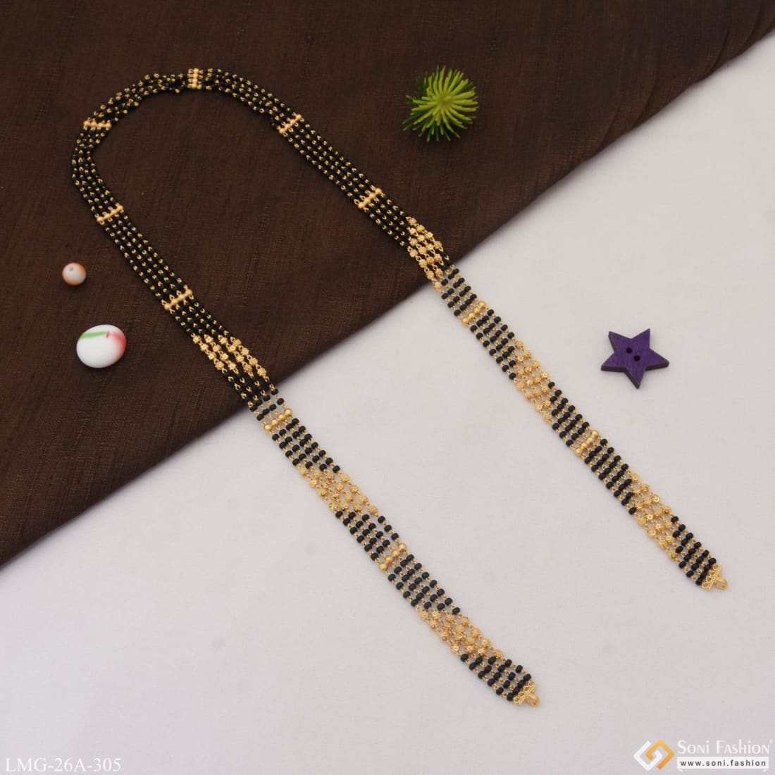 1 Gram Gold Plated 4 Line Finely Detailed Mangalsutra Dori for Women - Style A305 - Image 5