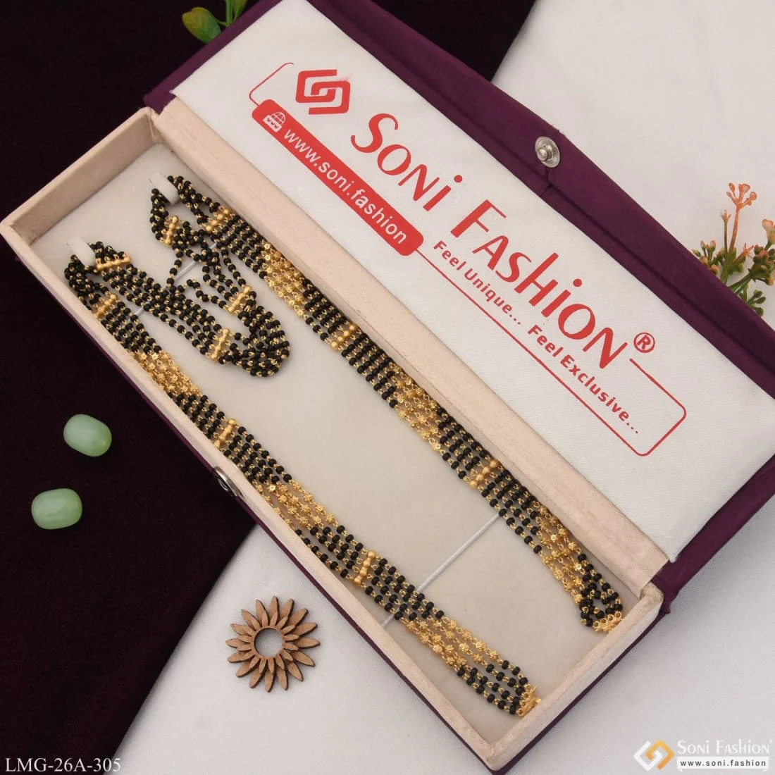 1 Gram Gold Plated 4 Line Finely Detailed Mangalsutra Dori for Women - Style A305 - Image 6