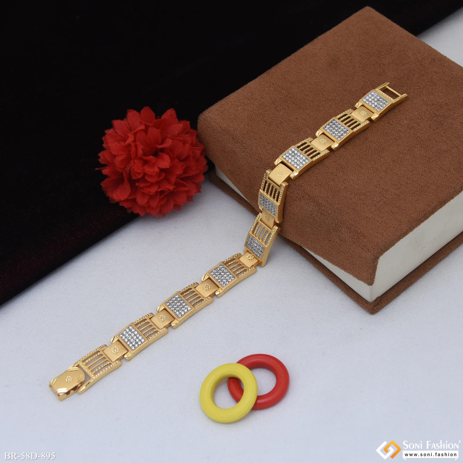 1 Gram Gold Plated Amazing Design Bracelet for Men - Style D895 - Image 4