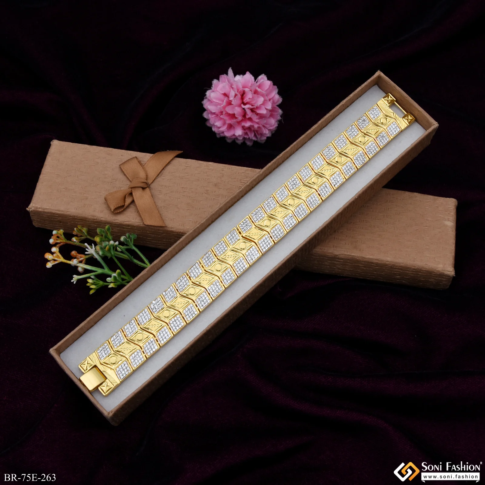 1 Gram Gold Plated Amazing Design Bracelet for Men - Style E263 - Image 7