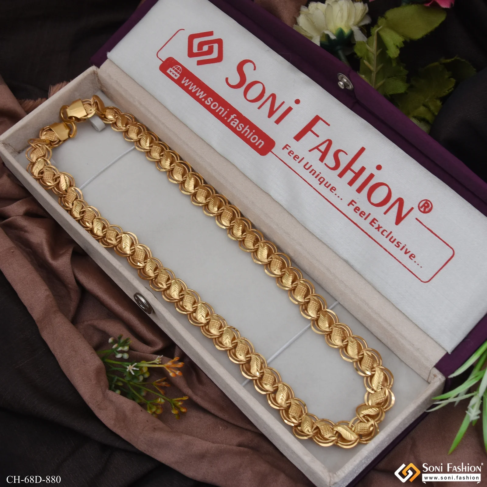 1 Gram Gold Plated Amazing Design Kohli Chain for Men - Style D880 - Image 3