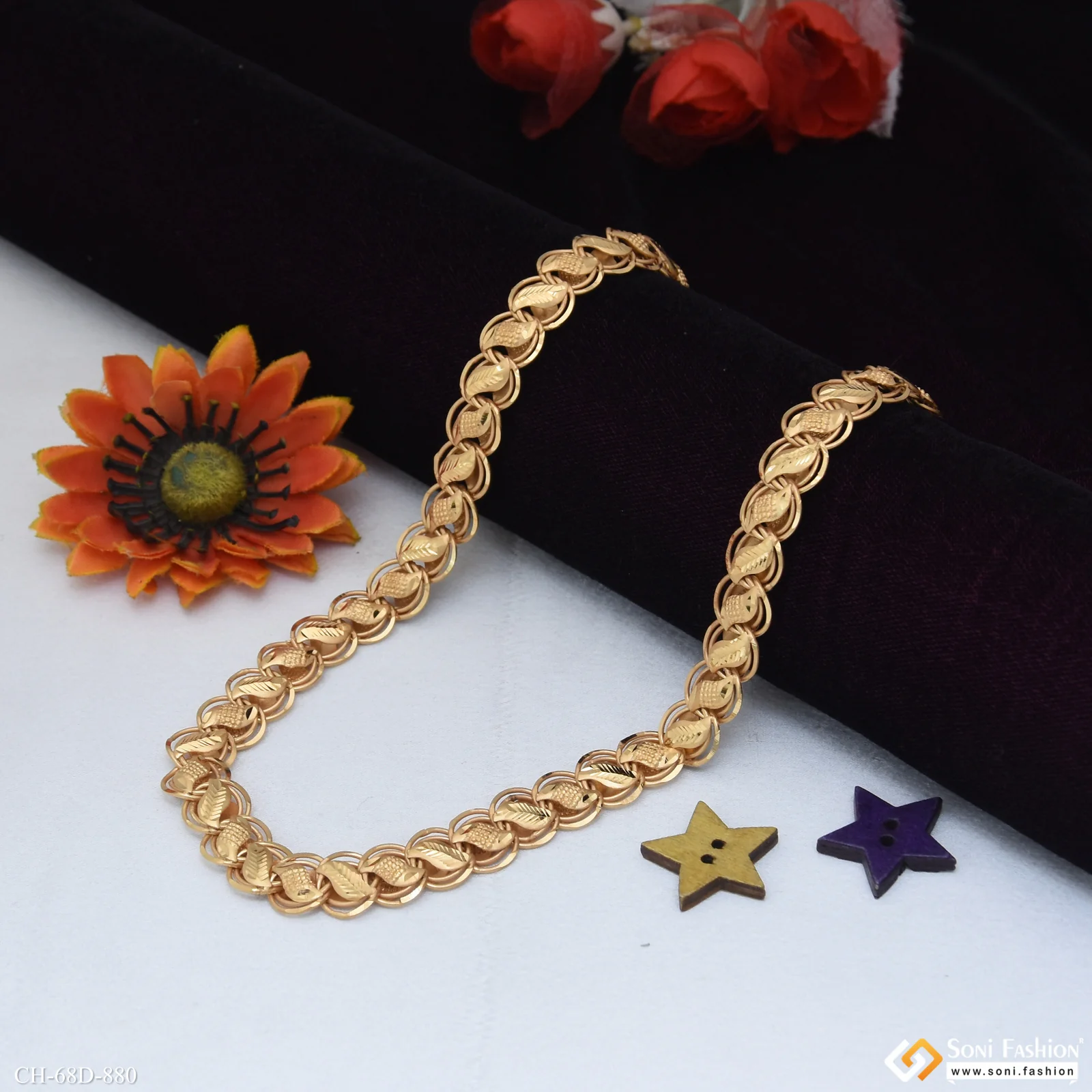 1 Gram Gold Plated Amazing Design Kohli Chain for Men - Style D880 - Image 4