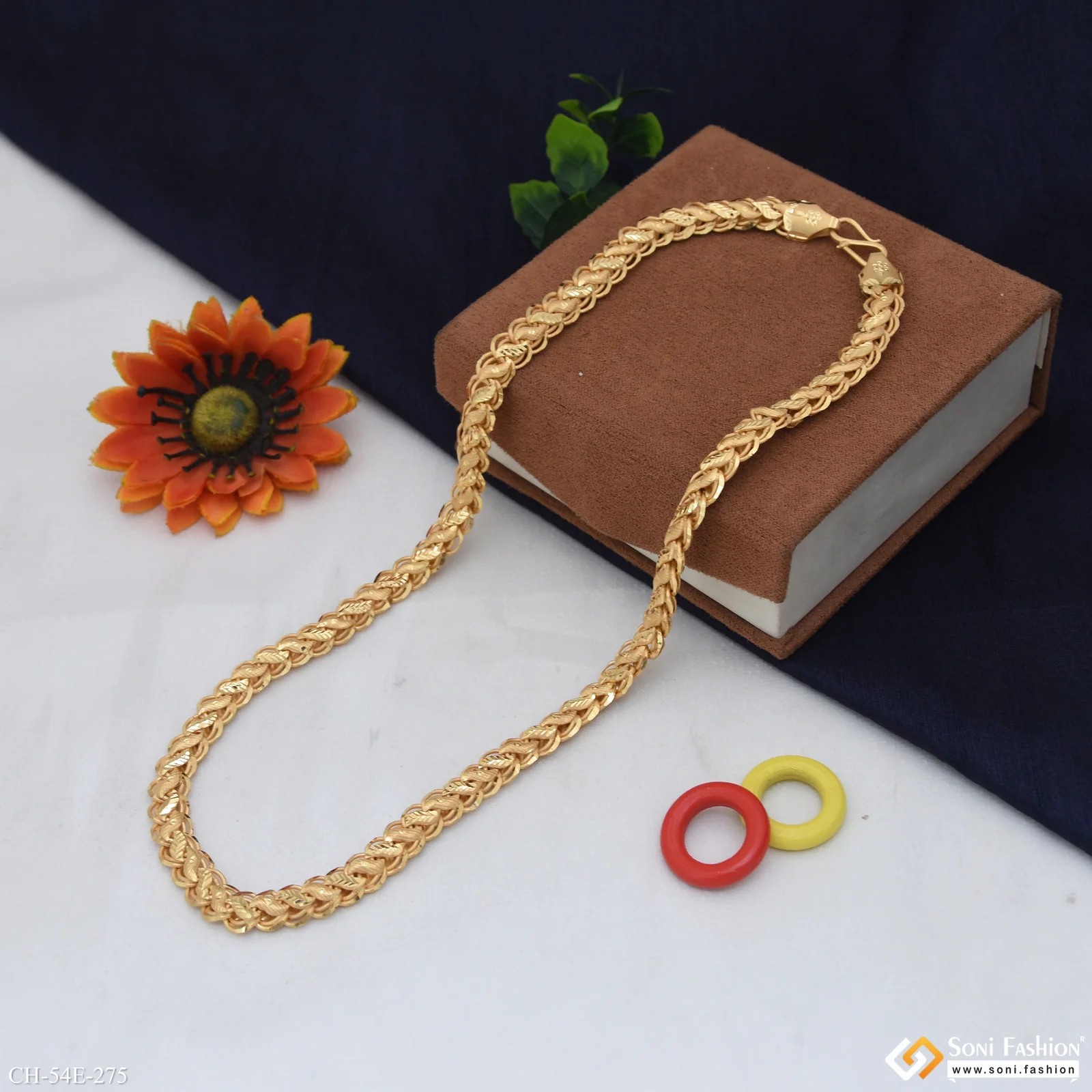 1 Gram Gold Plated Amazing Design Kohli Chain for Men - Style E275 - Image 4