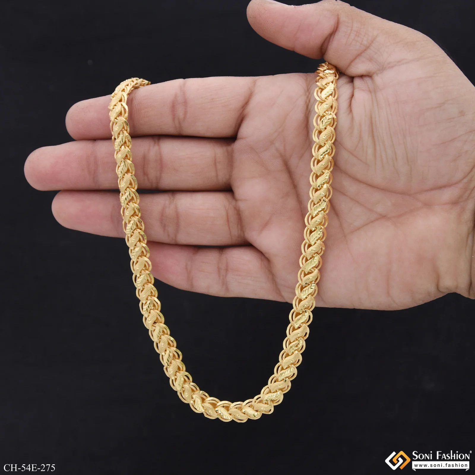 1 Gram Gold Plated Amazing Design Kohli Chain for Men - Style E275 - Image 6
