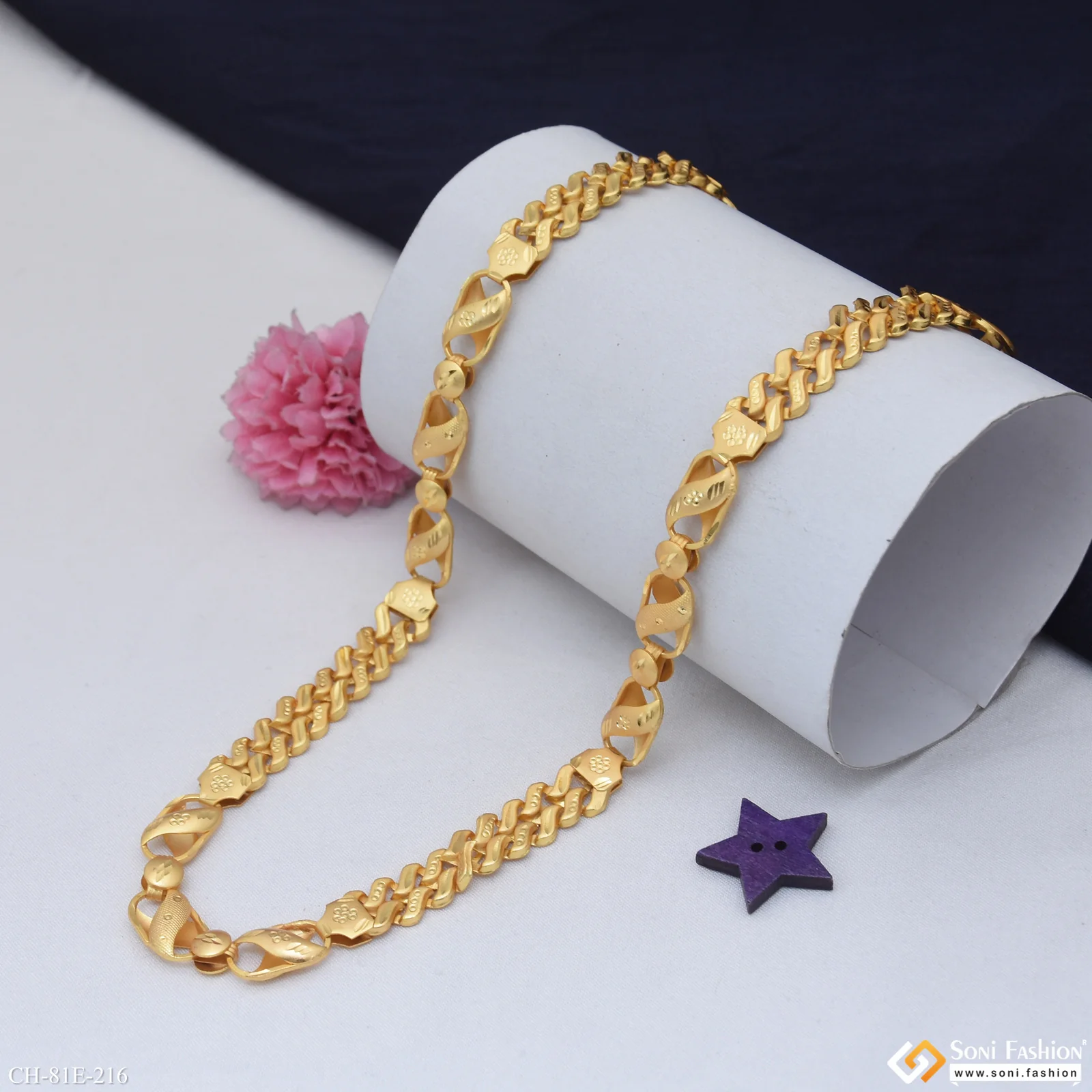 1 Gram Gold Plated Amazing Design Kohli Pokal Chain for Men - Style E216 - Image 3