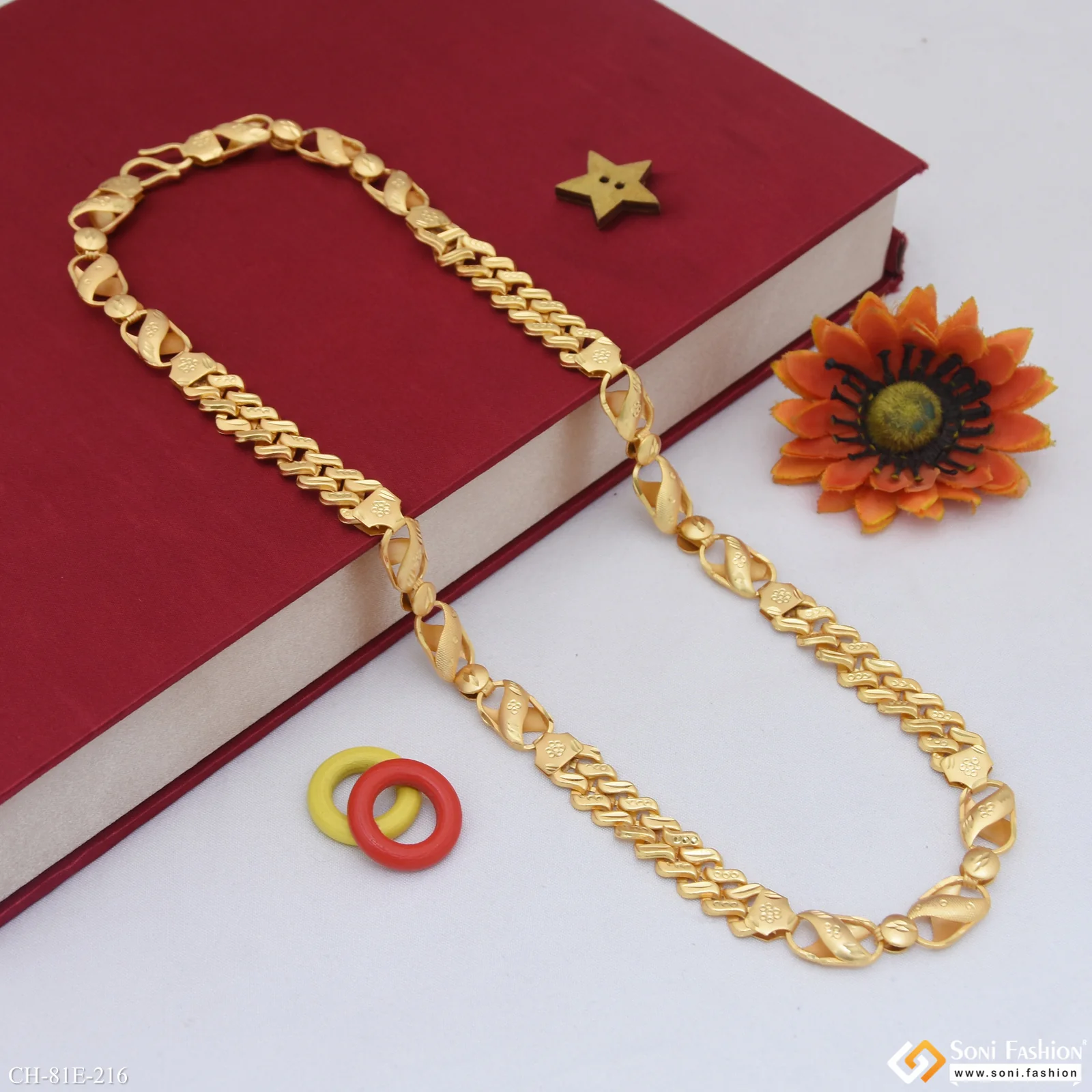 1 Gram Gold Plated Amazing Design Kohli Pokal Chain for Men - Style E216 - Image 4