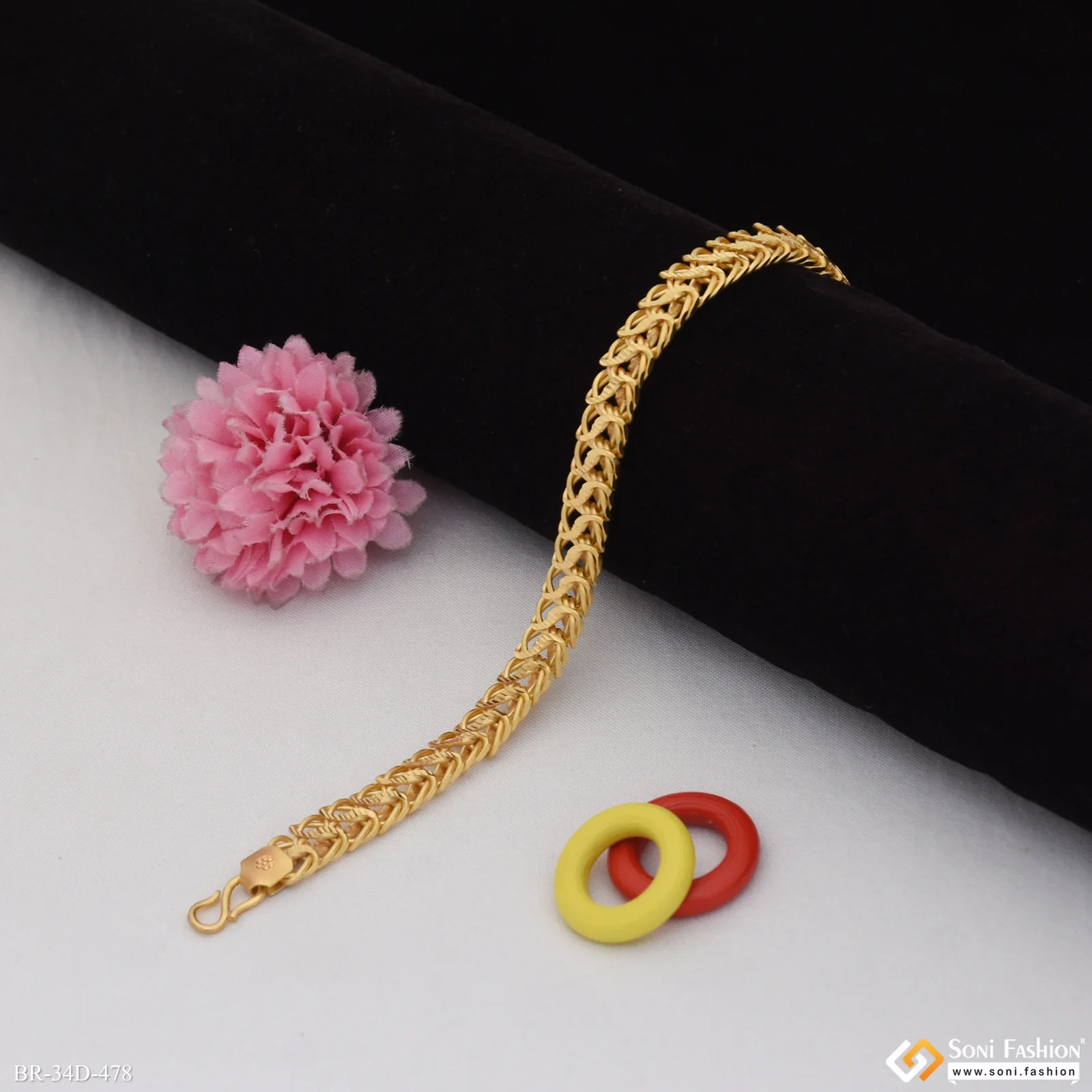 1 Gram Gold Plated Amazing Design Link Bracelet for Men - Style D478 - Image 4