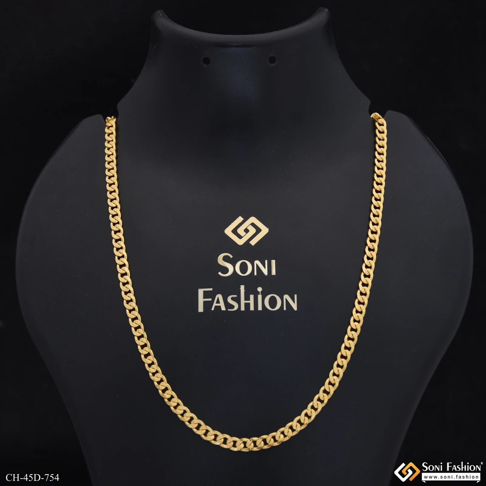 1 Gram Gold Plated Amazing Design Link Chain for Men - Style D754 - Image 2