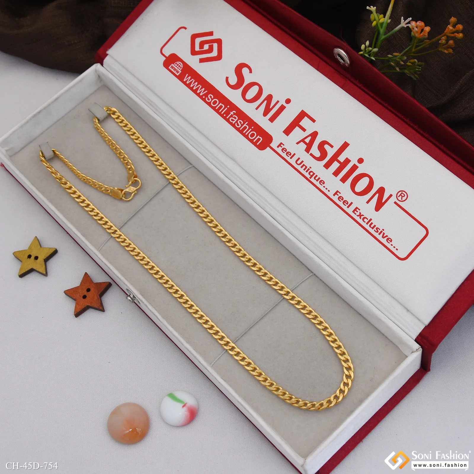 1 Gram Gold Plated Amazing Design Link Chain for Men - Style D754 - Image 4