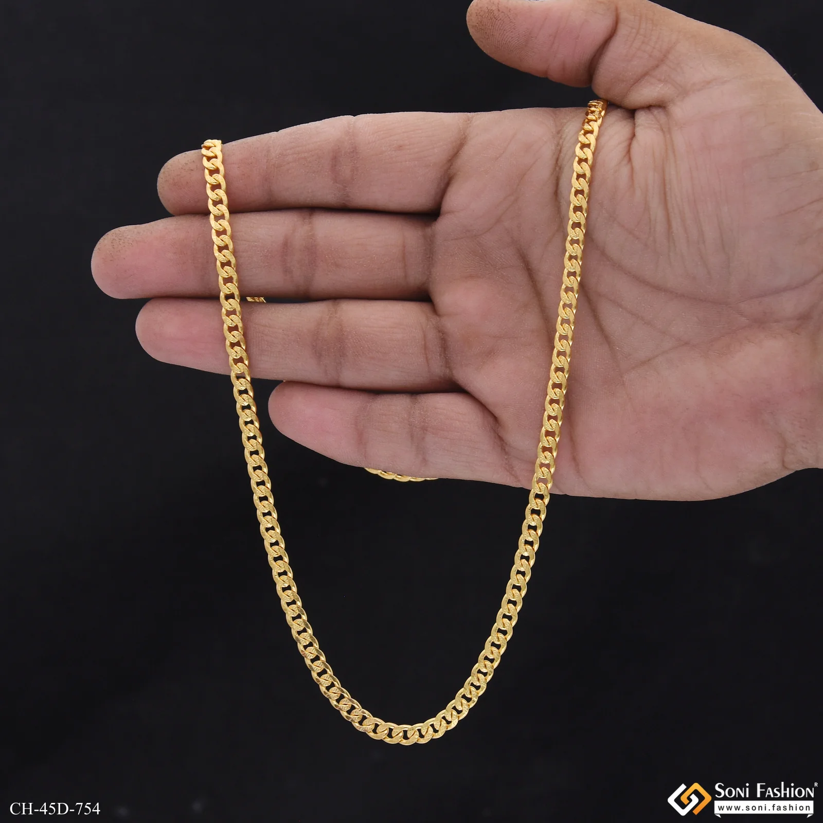 1 Gram Gold Plated Amazing Design Link Chain for Men - Style D754 - Image 7