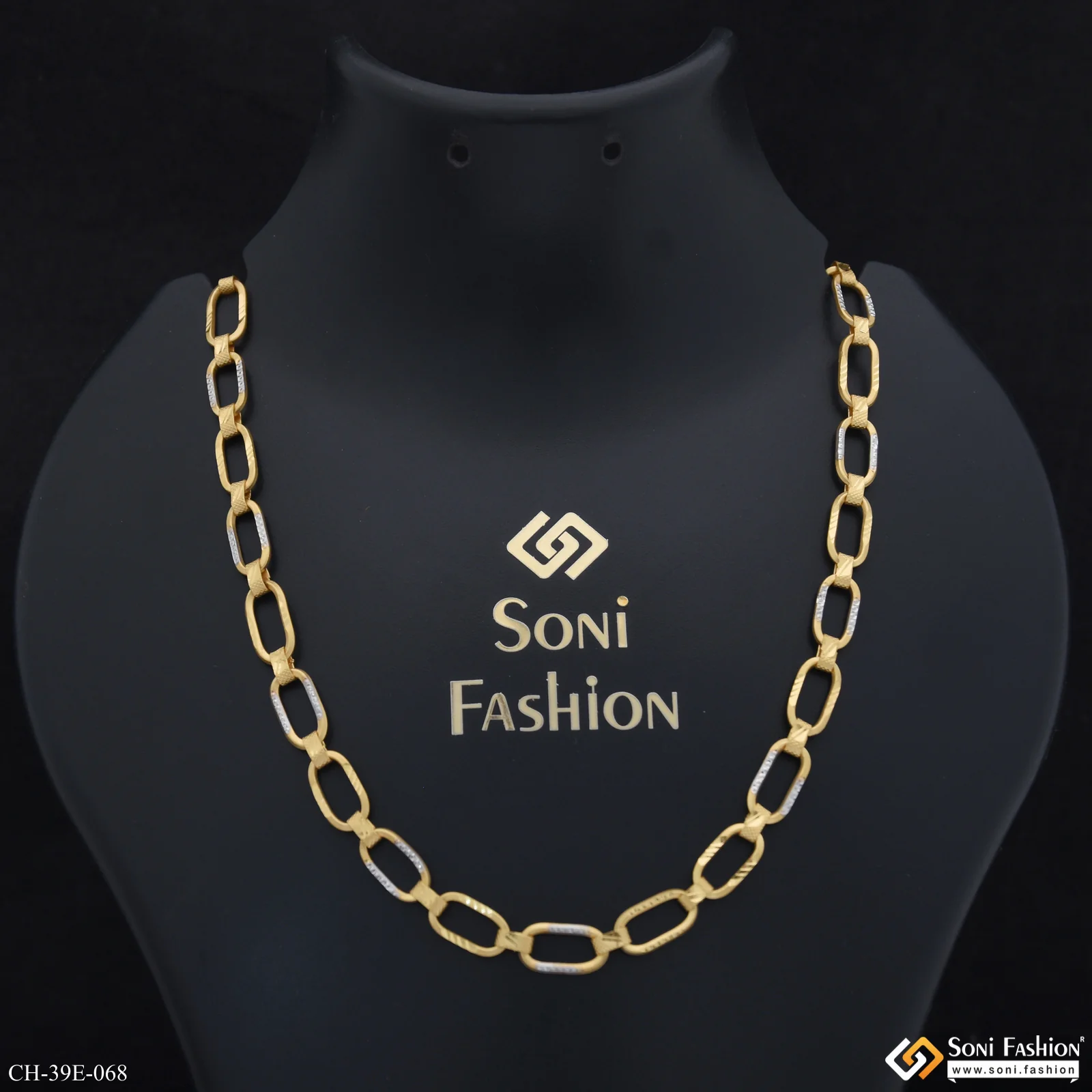 1 Gram Gold Plated Amazing Design Link Chain for Men - Style E068