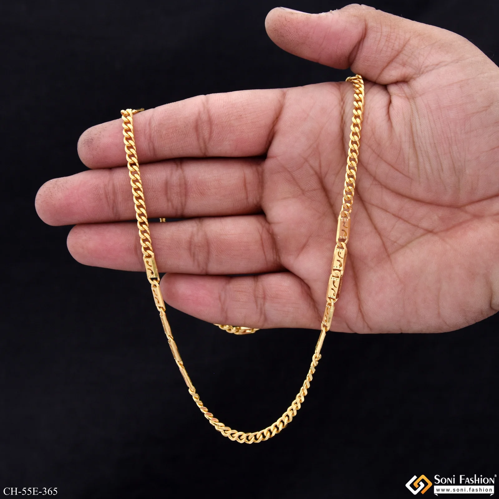 1 Gram Gold Plated Amazing Design Link Nawabi Chain for Men - Style E365 - Image 6