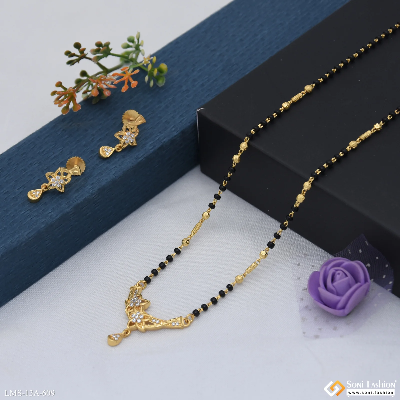 Amazing Design Gold Plated Mangalsutra Set for Women - Style A609 - Image 4