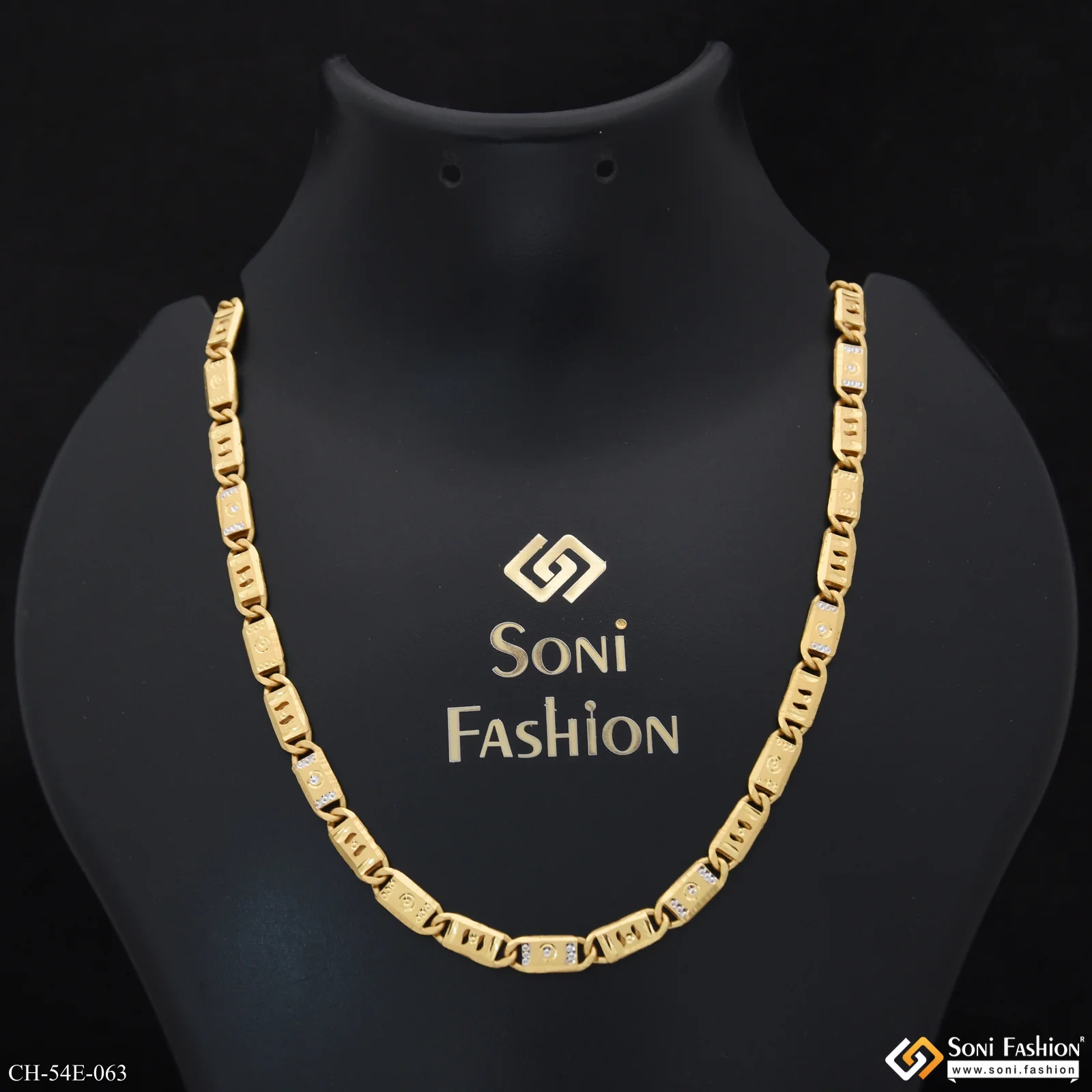 1 Gram Gold Plated Amazing Design Nawabi Chain for Men - Style E063