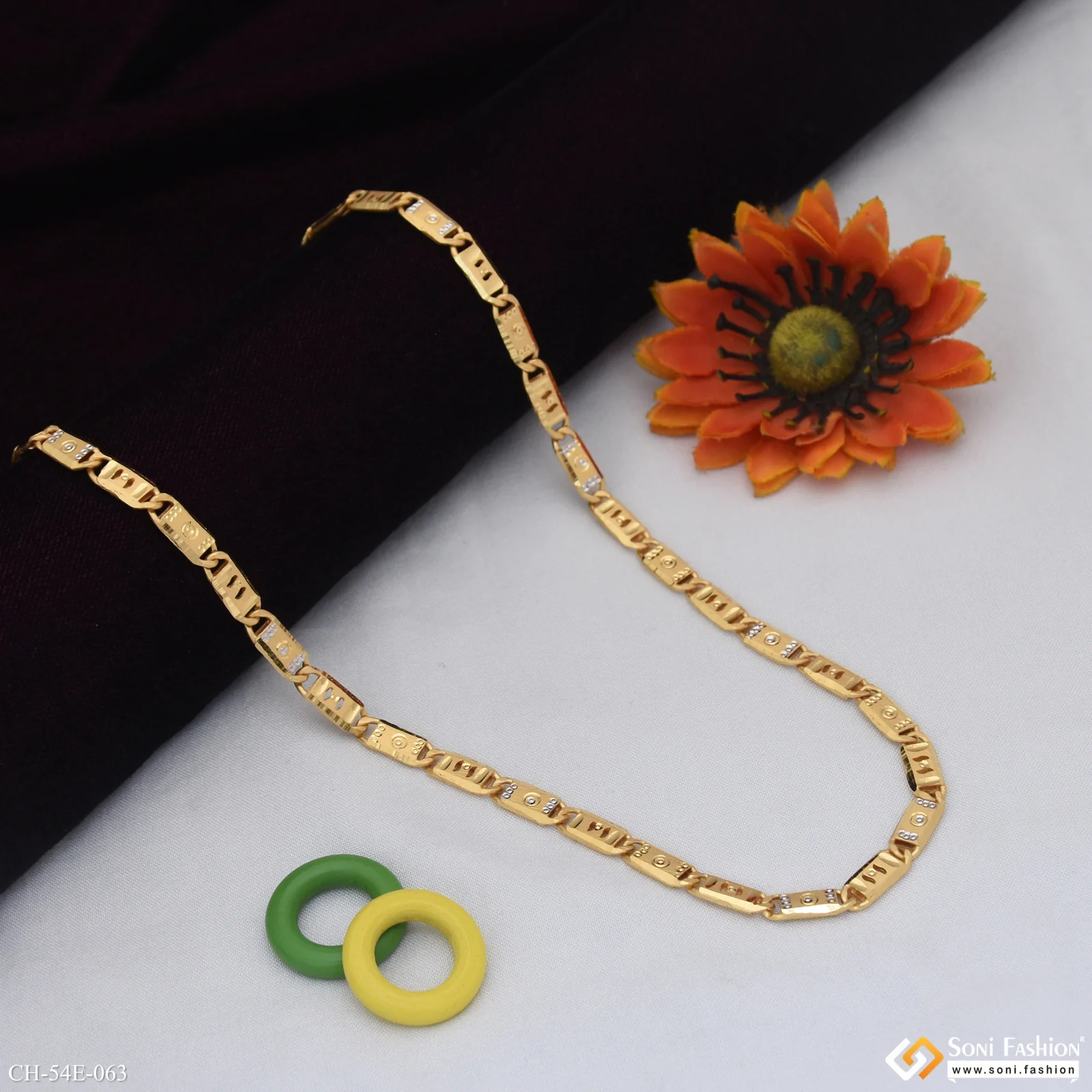 1 Gram Gold Plated Amazing Design Nawabi Chain for Men - Style E063 - Image 4