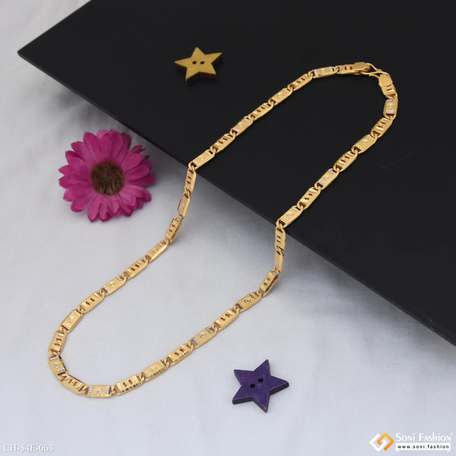 1 Gram Gold Plated Amazing Design Nawabi Chain for Men - Style E063 - Image 5