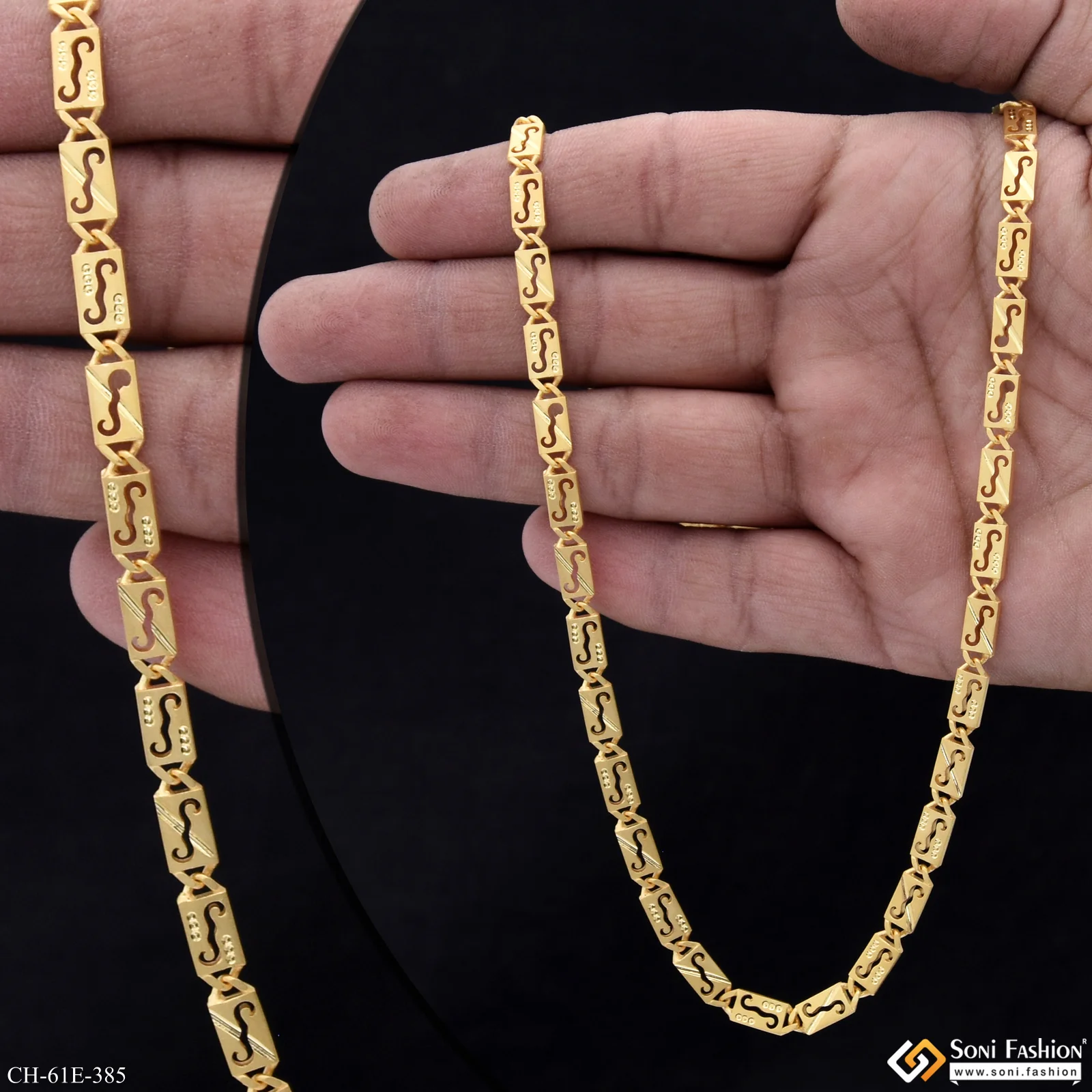 1 Gram Gold Plated Amazing Design Nawabi Chain for Men - Style E385 - Image 2
