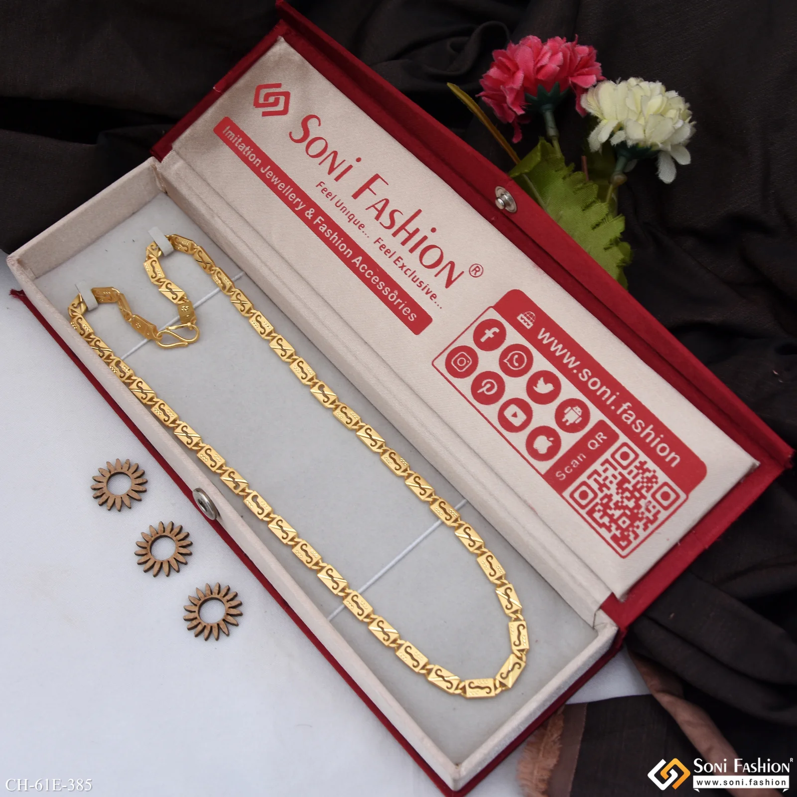 1 Gram Gold Plated Amazing Design Nawabi Chain for Men - Style E385 - Image 3
