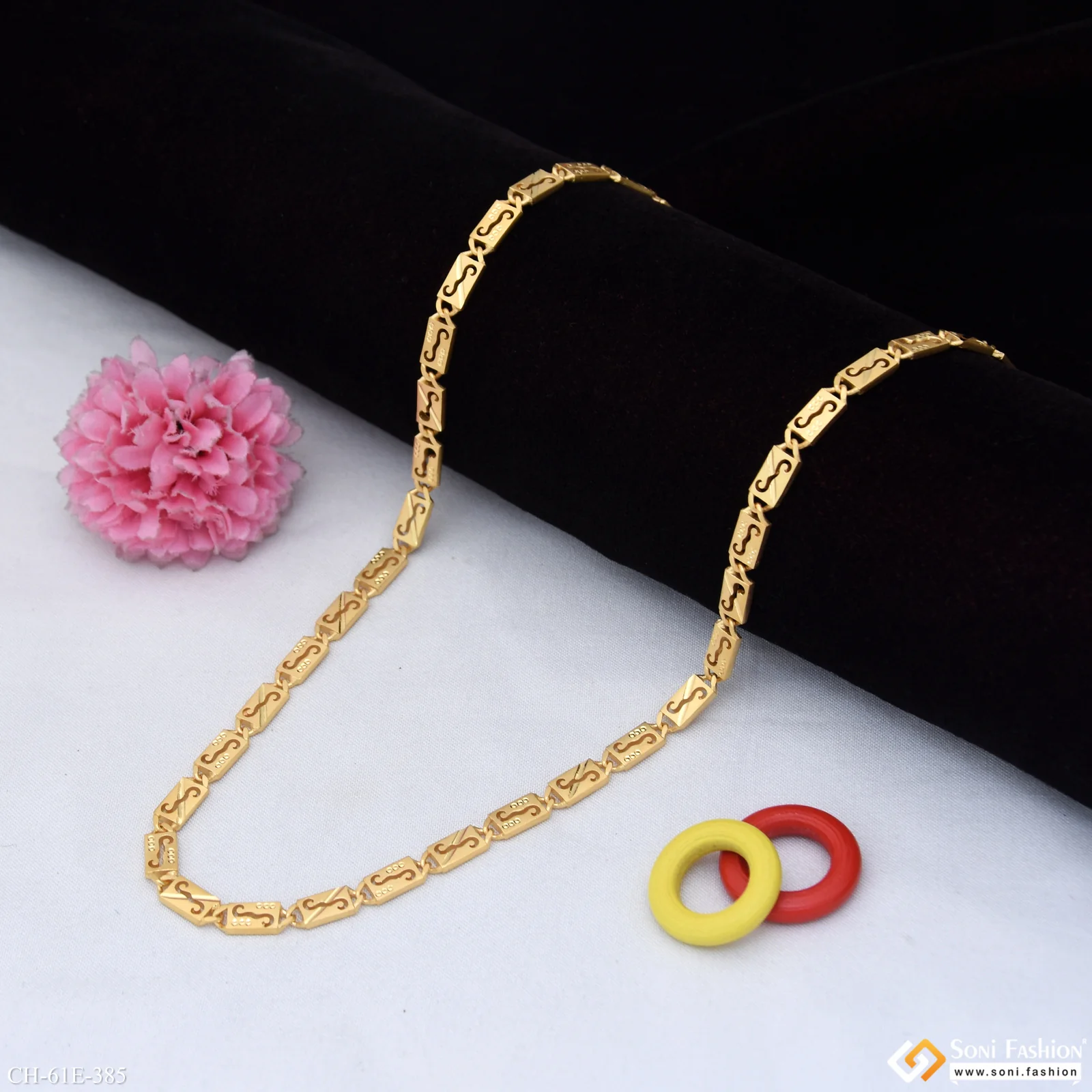 1 Gram Gold Plated Amazing Design Nawabi Chain for Men - Style E385 - Image 4