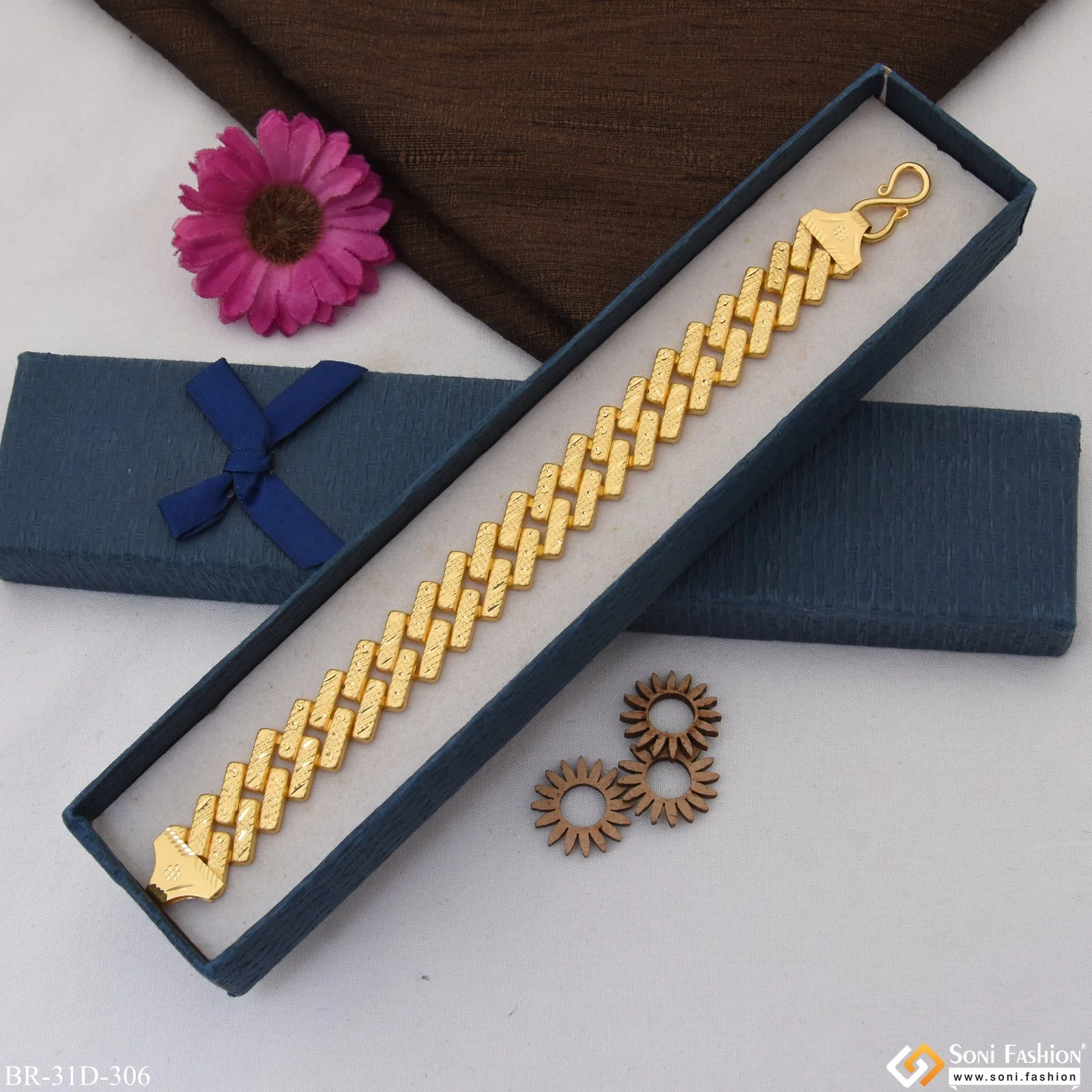 1 Gram Gold Plated Amazing Design Pokal Bracelet for Men - Style D306 - Image 2