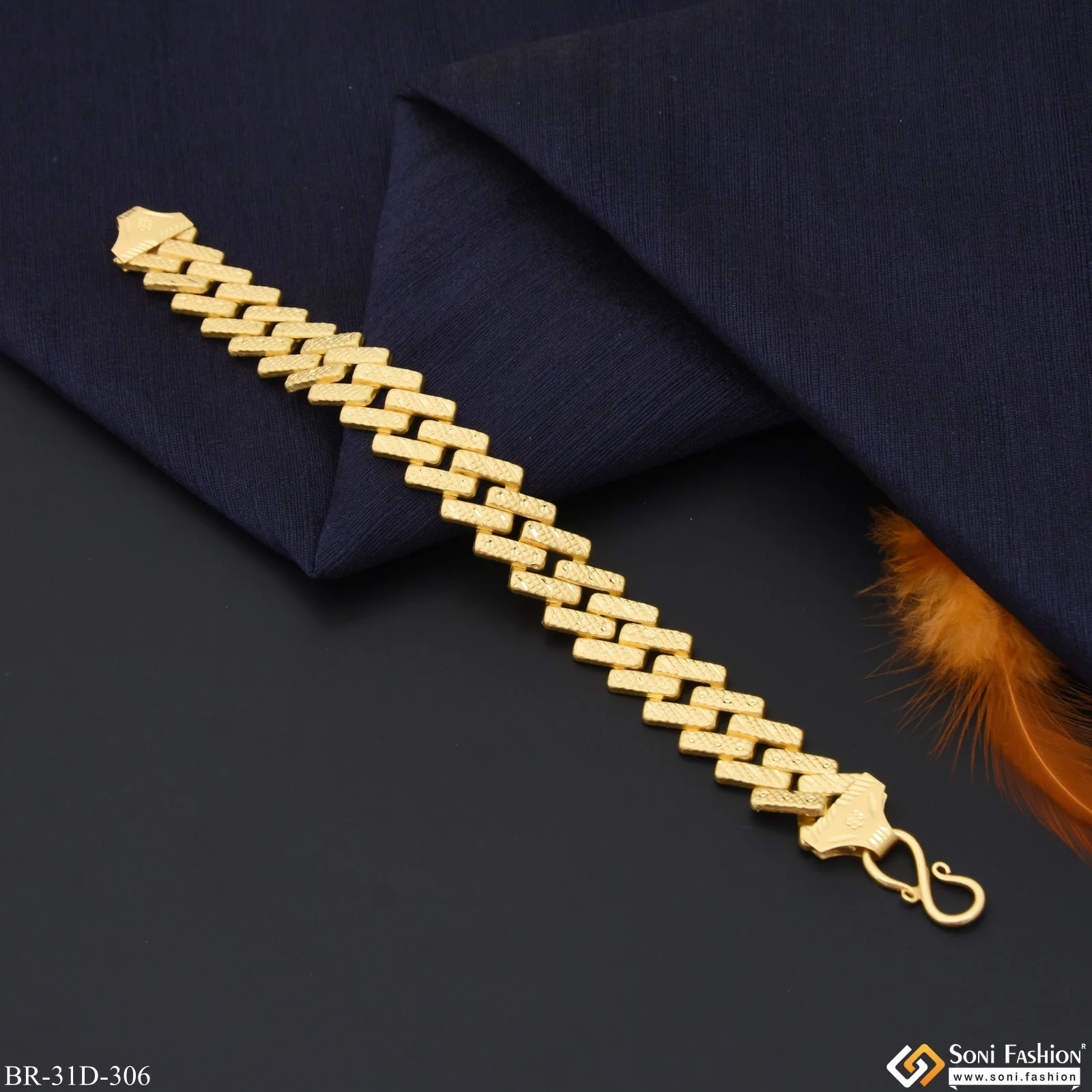 1 Gram Gold Plated Amazing Design Pokal Bracelet for Men - Style D306 - Image 4