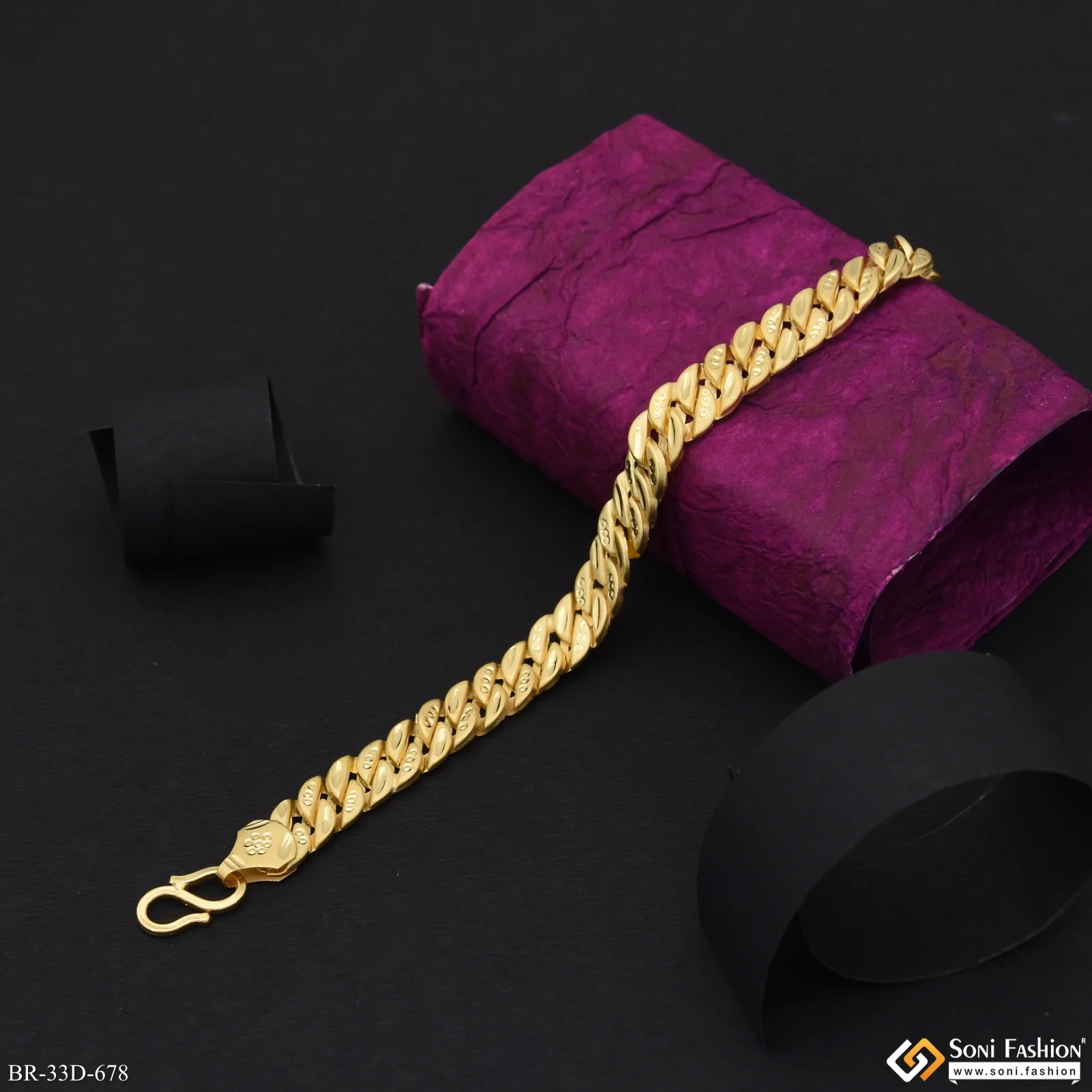 1 Gram Gold Plated Amazing Design Pokal Bracelet for Men - Style D678 - Image 3