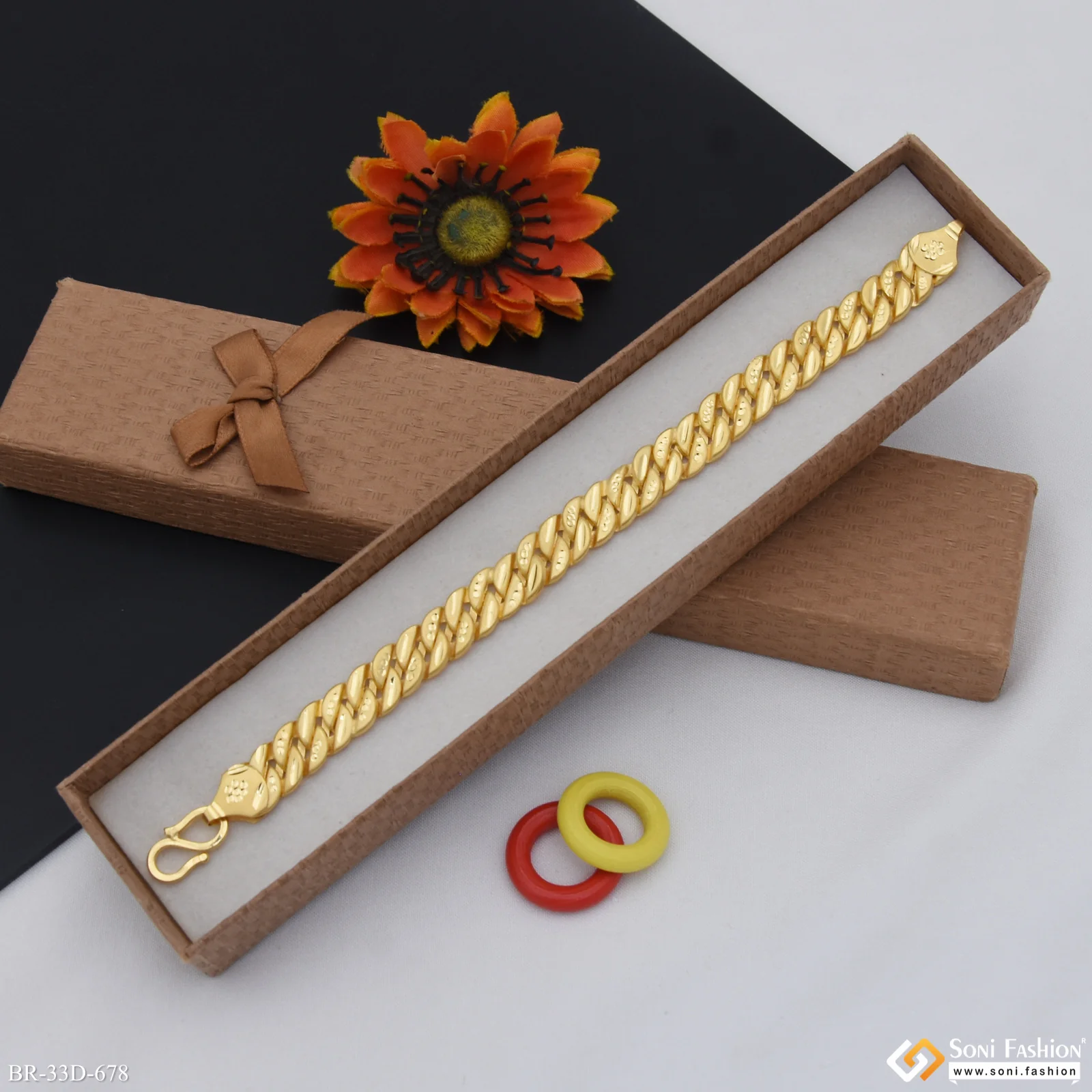 1 Gram Gold Plated Amazing Design Pokal Bracelet for Men - Style D678 - Image 4