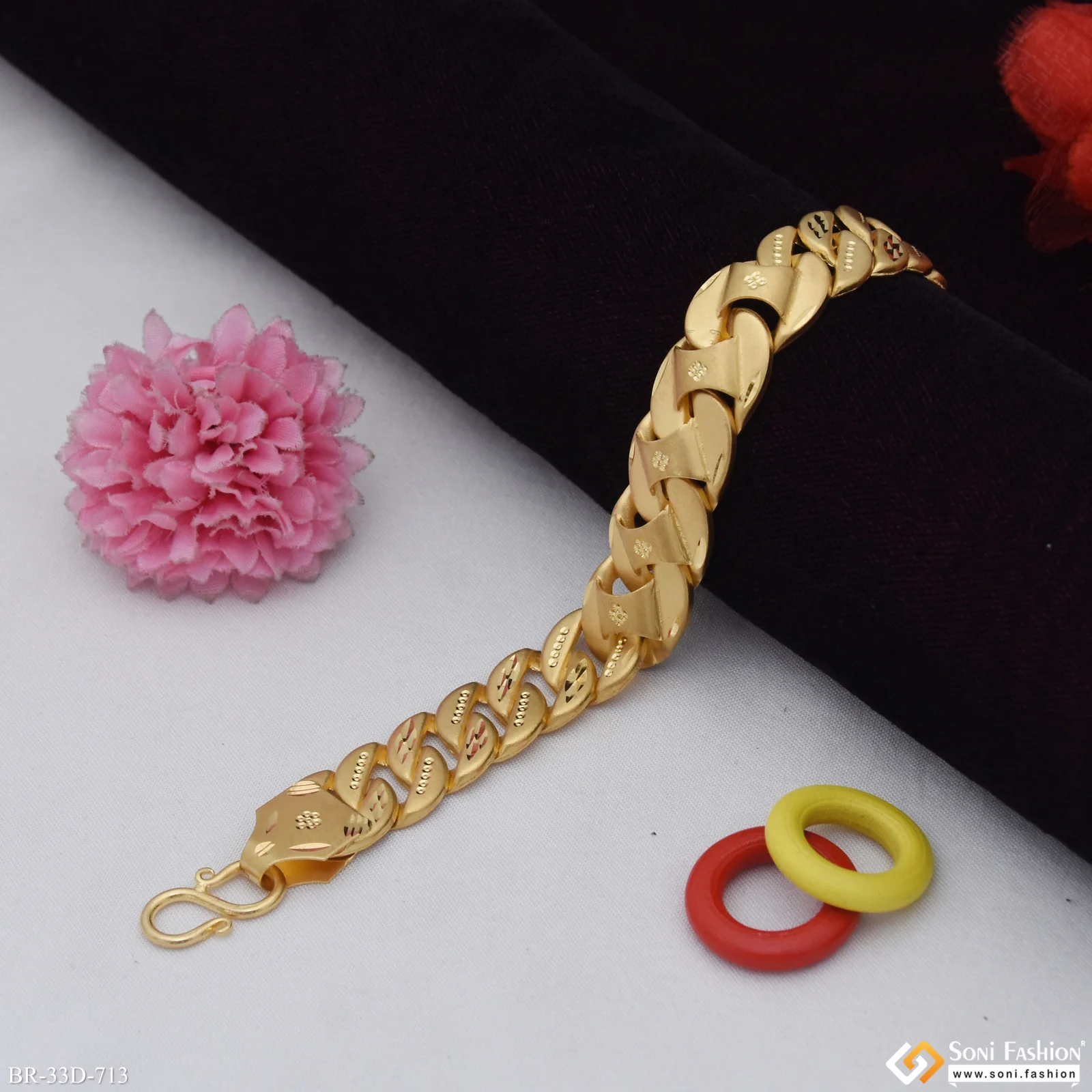 1 Gram Gold Plated Amazing Design Pokal Bracelet for Men - Style D713 - Image 3
