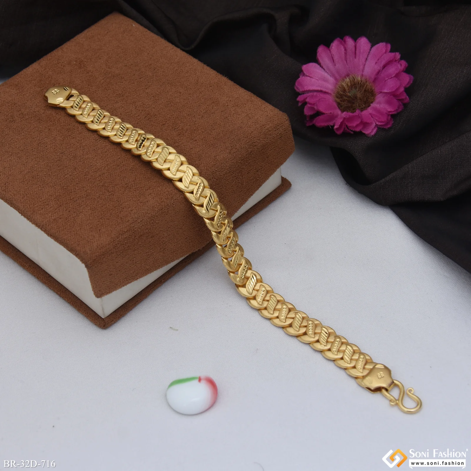 1 Gram Gold Plated Amazing Design Pokal Bracelet for Men - Style D716 - Image 4
